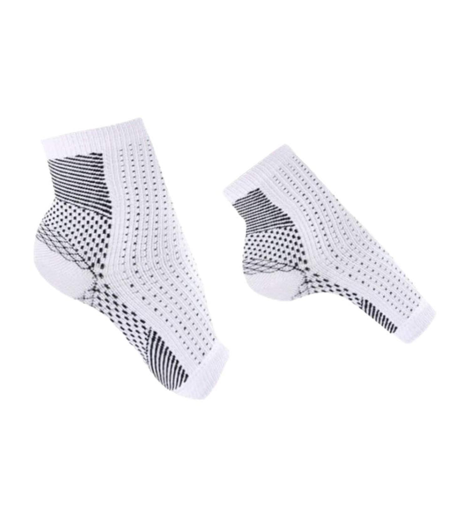 Buy Healifty Plantar Fasciitis Ankle Support Socks - X/XL - 2 Pairs (White/Black) for International Shipping | Best Comfort & Relief - Buy Online on GoSupps.com
