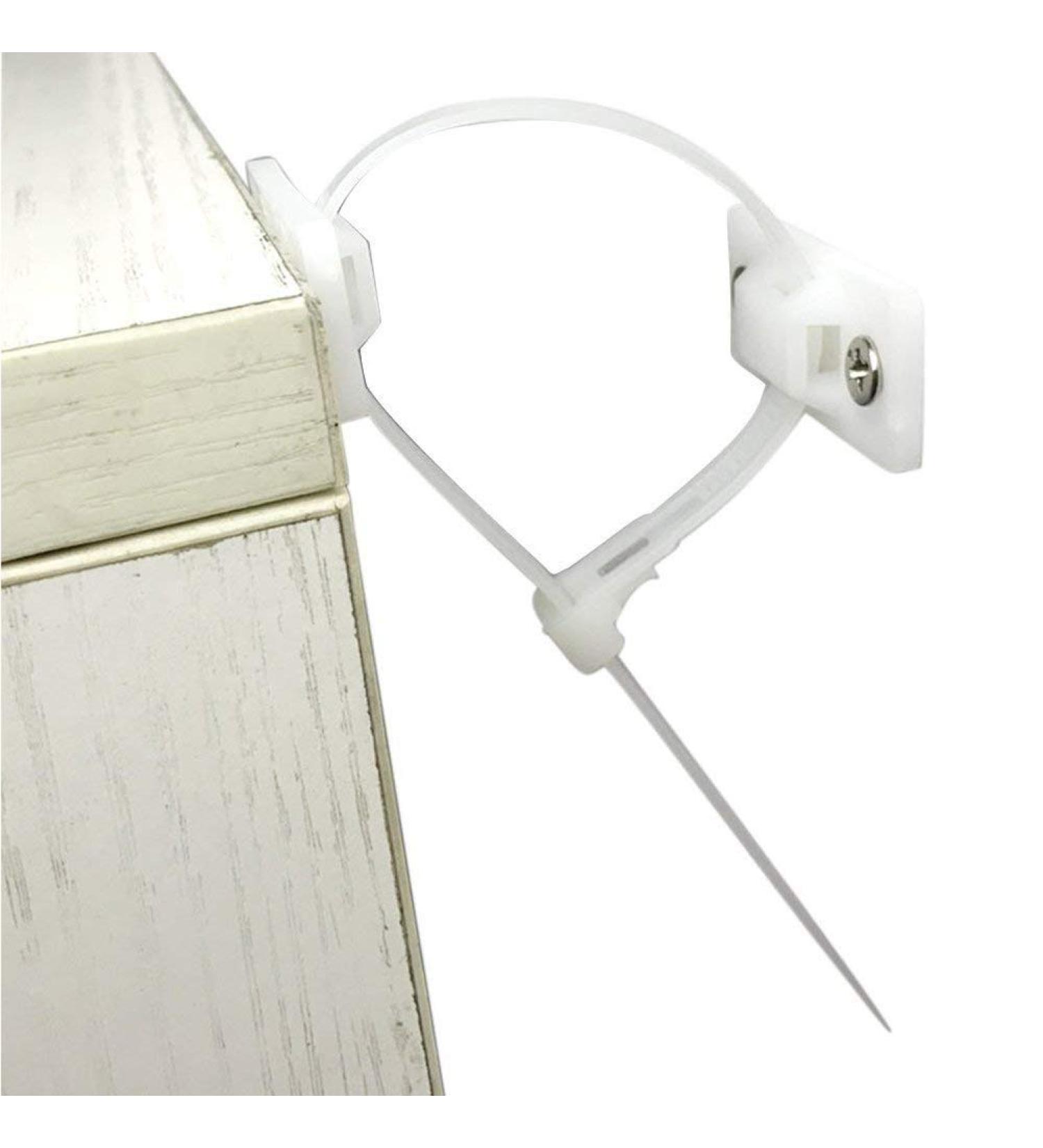 Loghot 6 Sets Nylon Anti-Tip Furniture Anchor Straps White Attach Furniture to Wall Keeping Baby Pet Safety from Falling Furniture - Buy Online on GoSupps.com