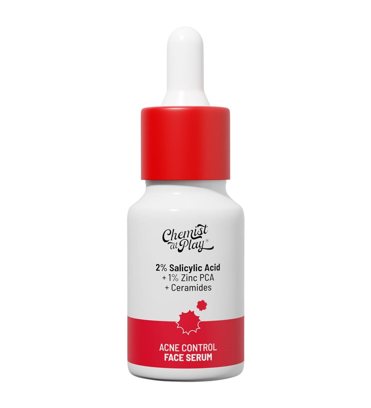 Chemist At Play 2% Salicylic Acid Face Serum | Treats Active Acne | Controls Excess Oil | Fades Acne Marks | Improves Skin Texture | 10ml Salicylic Acid 10ml - Buy Online on GoSupps.com