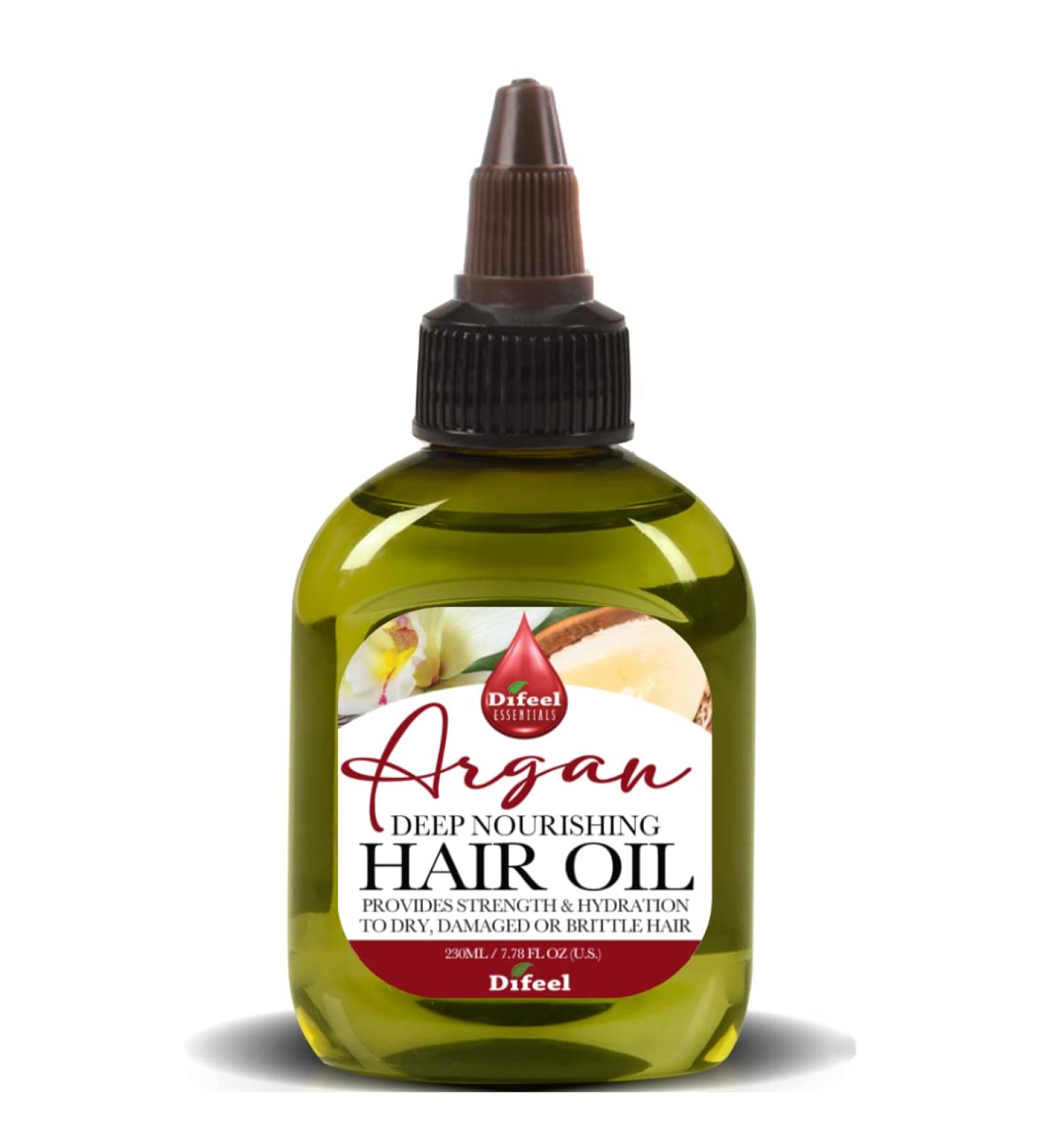 Difeel Essentials Deep Nourishing Argan Hair Oil 2.5 oz - Anti Frizz Treatment Made with 100% Natural Essential Oils - Buy Online on GoSupps.com
