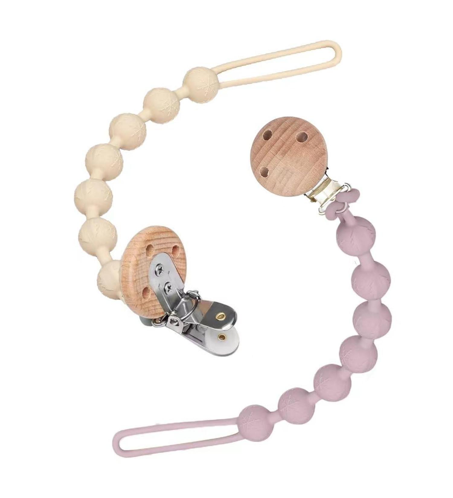 WeSweet BPA-Free Silicone Pacifier Chain - Perfect Baby Gift for Boys & Girls (White + Purple) - Buy Online on GoSupps.com