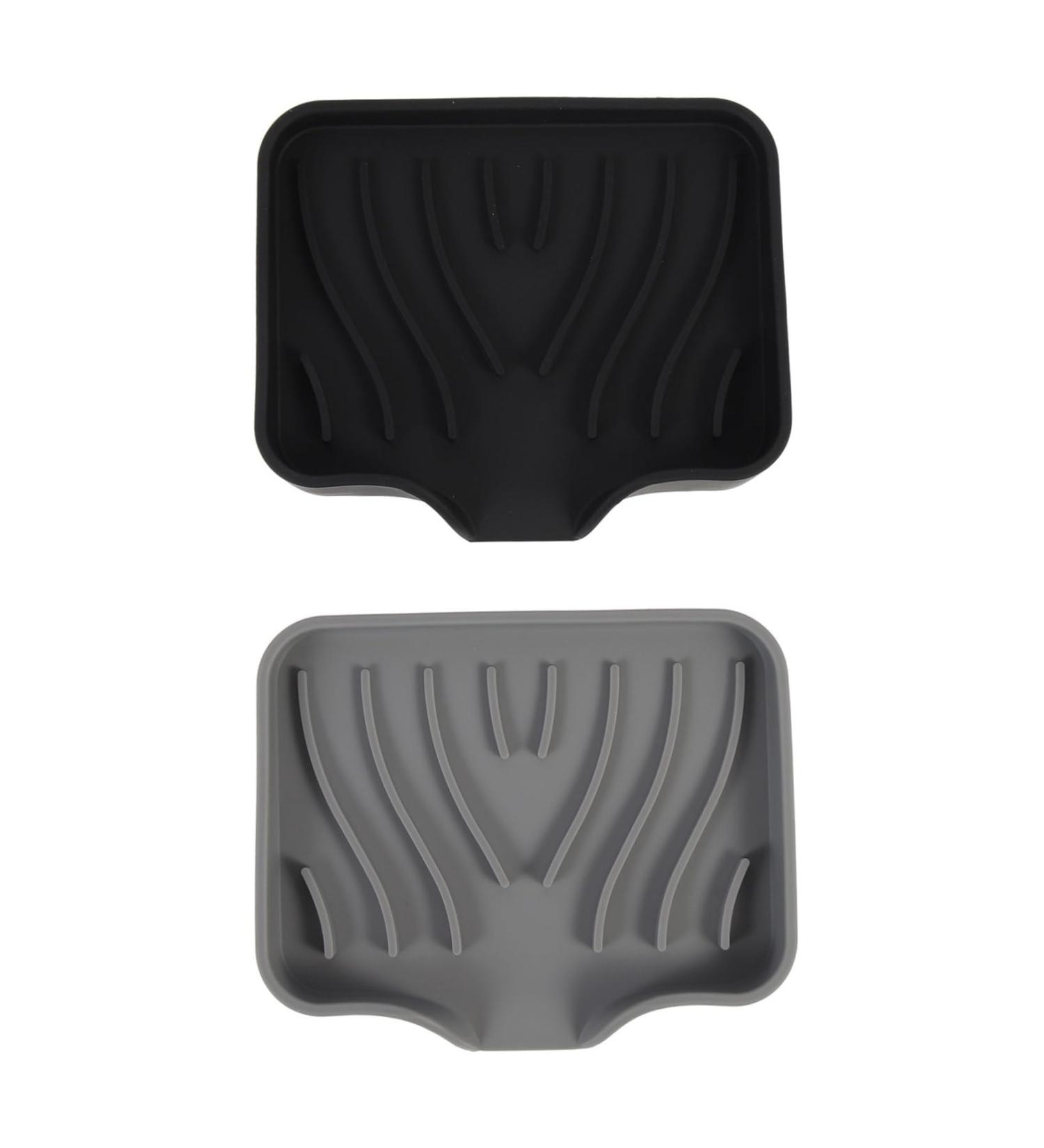 Ciieeo 8 Pcs Soap Drainer Anti-slip Soap Holder Household Soap Rack Silicone Soap Dish Soap Bar Holder for Shower Soap Dish for Shower Silicone Soap Holder Drain Silica Gel Decorate Black Greyx4pcs 12.2X10X2.2CMx4pcs - Buy Online on GoSupps.com