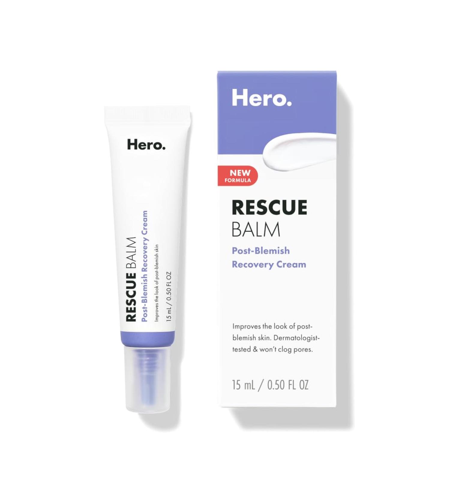 Hero Cosmetics Rescue Balm (New Formula)-The Post-Blemish Cream to Boost Hydration and Improve the Look of Post-Blemish Marks. Derm-Tested. New Formula. Won t Clog Pores. 15mL - Buy Online on GoSupps.com