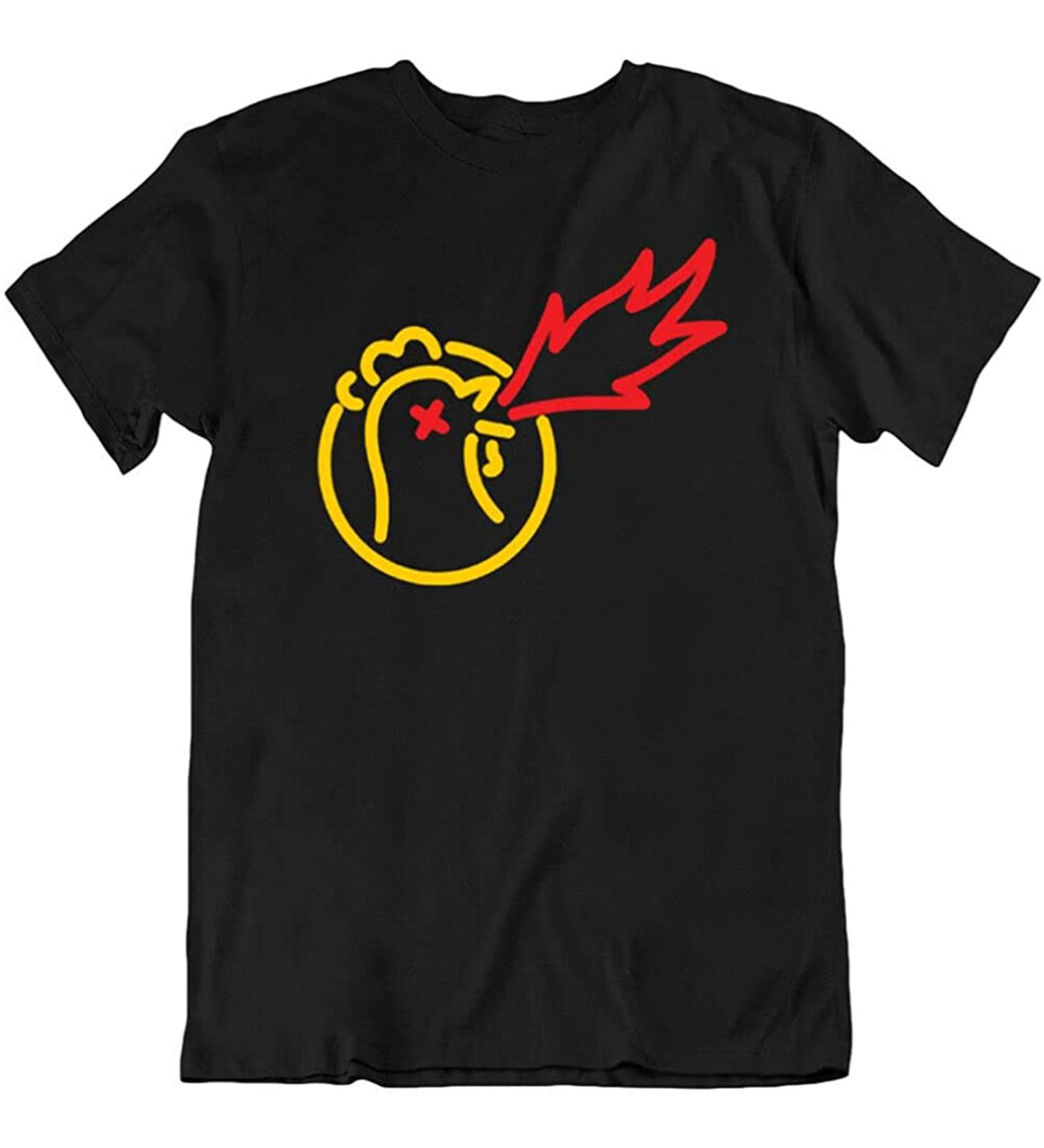 Hot One Chicken Tee Hot Sauce Spicy Lunch Food Logo Cock Chili Gift T Shirt New Black 3XL - Buy Online on GoSupps.com