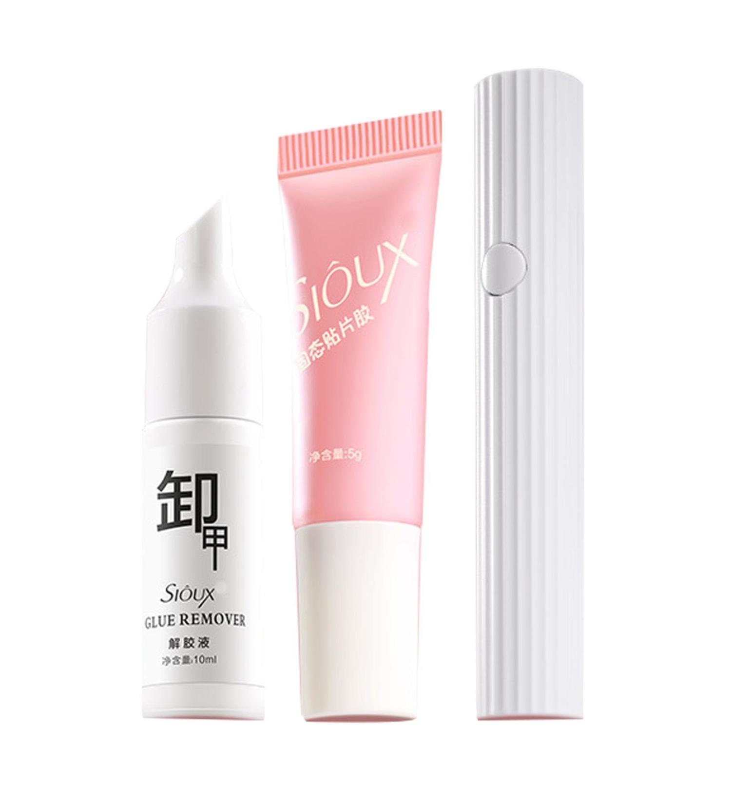 Solid Nail Gel Glue - Solid Soak Off Glue | Long Lasting Nail Gel | Strong Adhesive Fake Acrylic Nails Extension Glue| Nail Glue with Remover for Fake Nail Tips | Lamp Curing Needel | - Buy Online on GoSupps.com