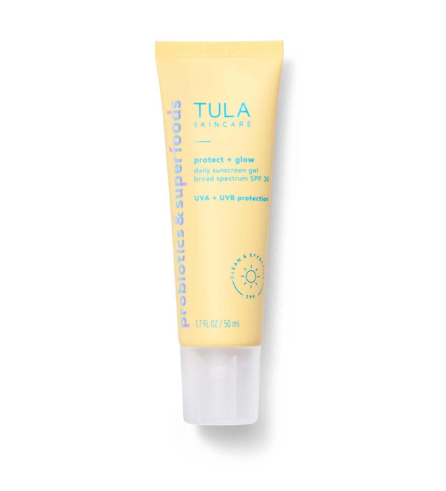 TULA Protect + Glow Sunscreen Gel SPF 30 | Non-Greasy, Reef-Safe & Pollution Protection - Buy Online on GoSupps.com