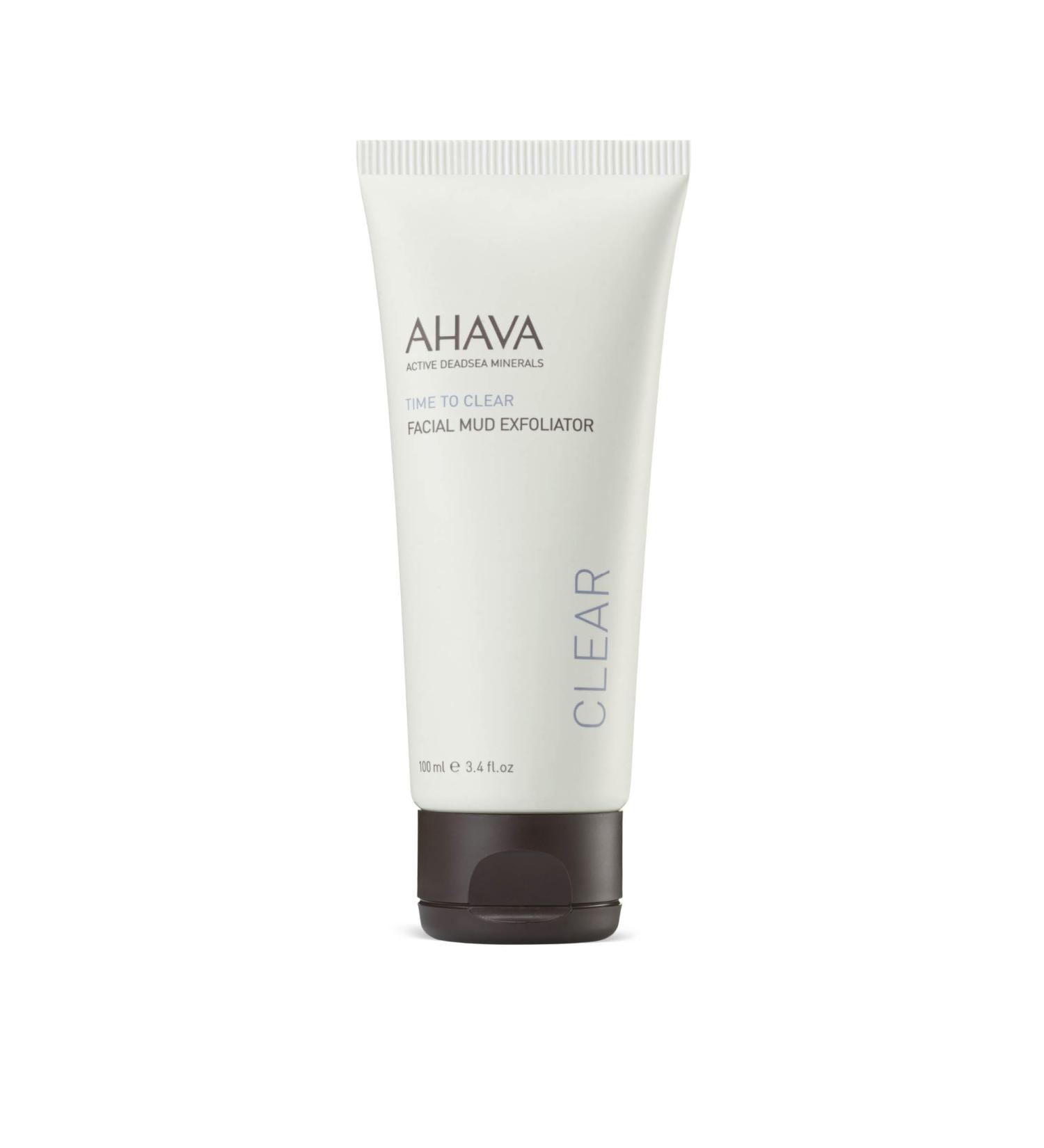 AHAVA Time to Clear Facial Mud Scrub - Gentle 100ml Exfoliating Facial Scrub with Mineral Mud & Granules | Shop Internationally - Buy Online on GoSupps.com