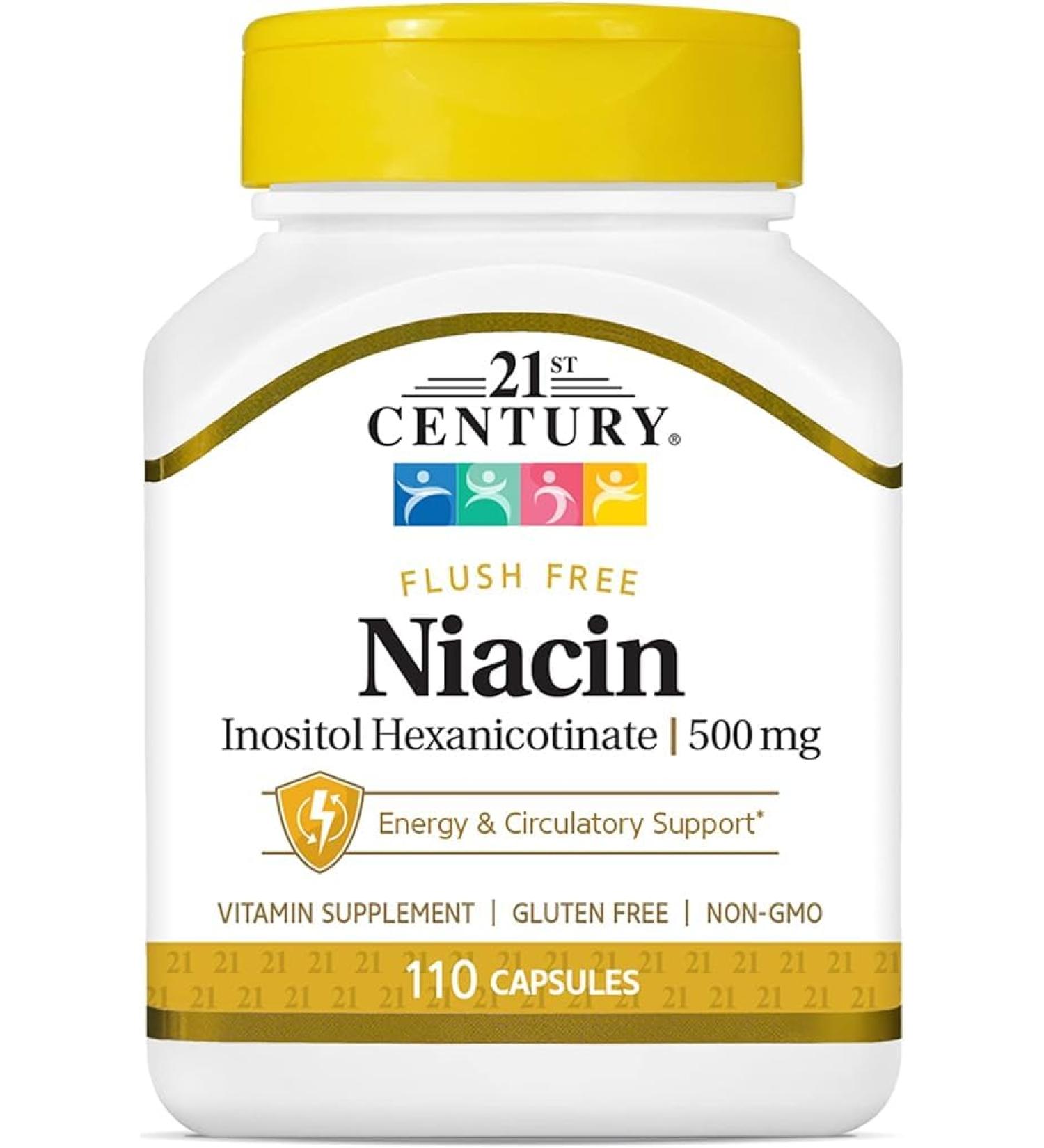 21st Century Flush Free Niacin 500mg 110 Capsules Pack of 2 - Buy Online on GoSupps.com