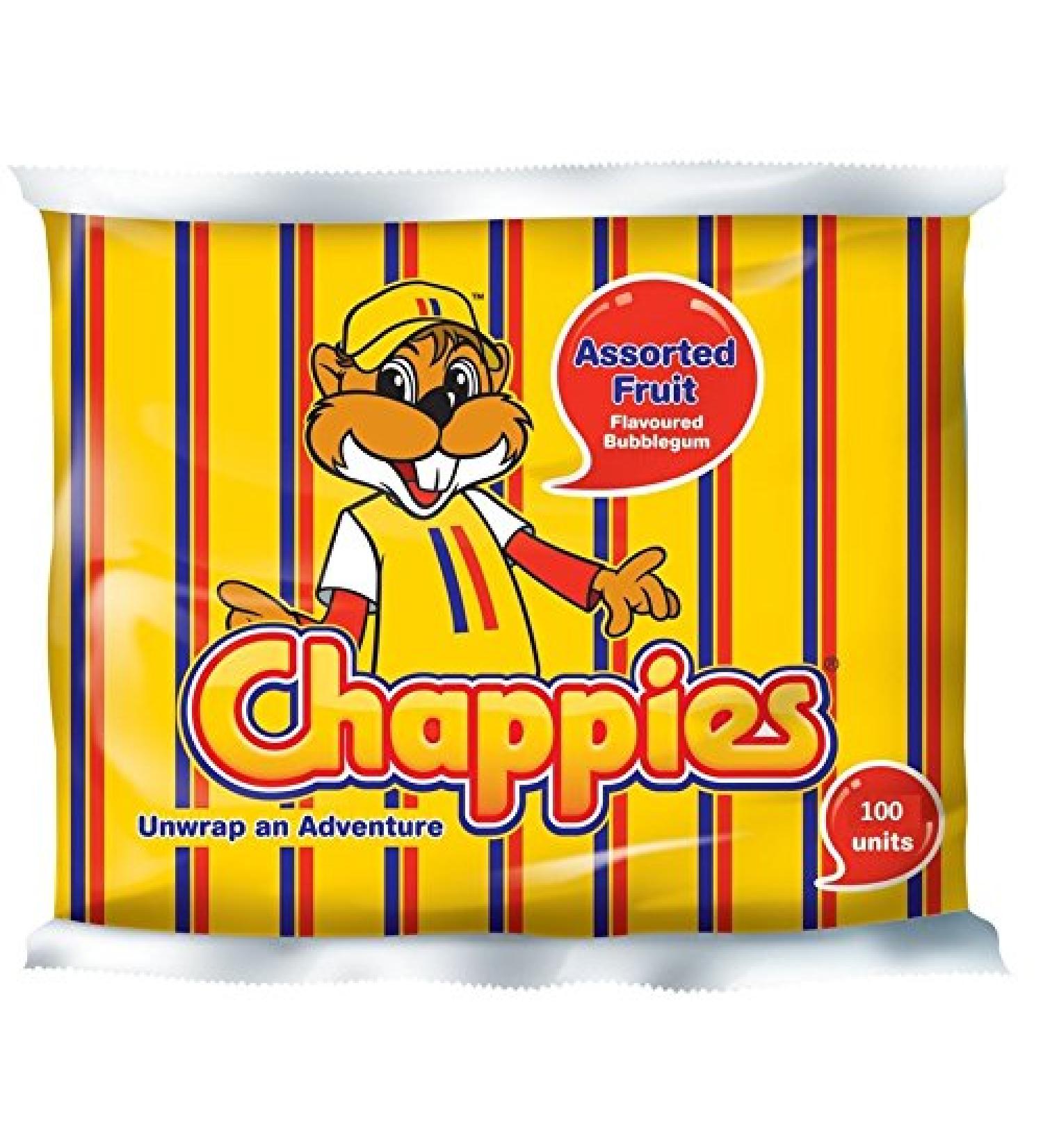 Chappies Fruit Assorted Flavoured Bubblegum 100 unites - Chappies Bubblegum Fruit - Fruit flavoured bubblegum - South African Chewing Gum - Buy Online on GoSupps.com