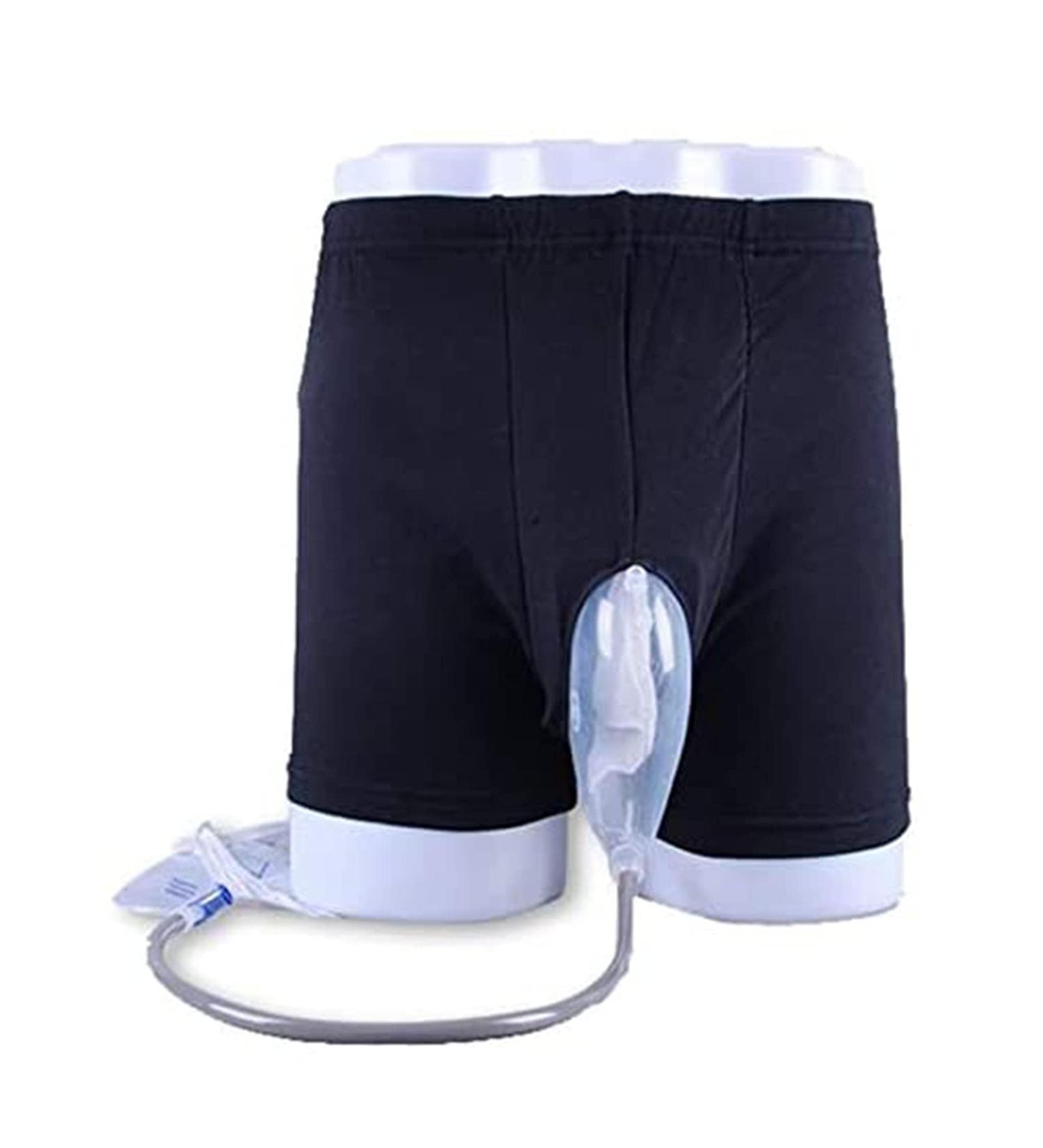 Urine Collectors Urine Bag Pants Men's Wearable Incontinence Pants Urinal System with Collection Bag Prevent Embarrassing for The Elderly Black XX-Large - Buy Online on GoSupps.com