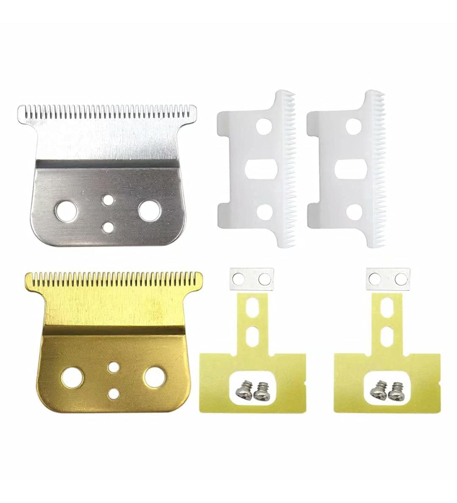 Buy 2 Pairs Adjustable T Blade Carbon Steel Replacement Trimmer Heads for Styliner 2 - Gold & Silver - International Shipping - Buy Online on GoSupps.com