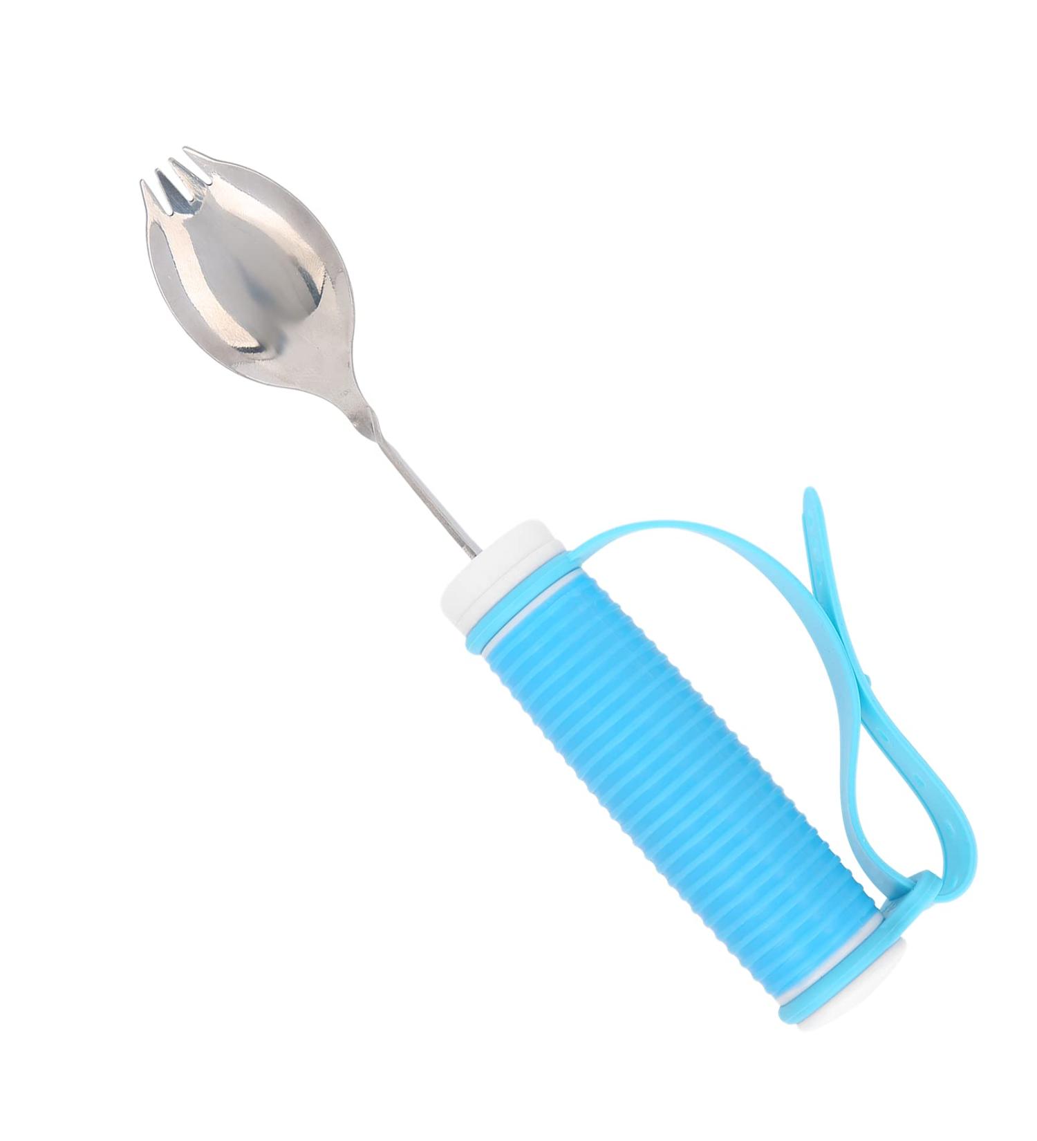 Eating Aid Spoon Portable Adaptive Aid Fork Non Slip 2 in 1 Spoon for People with Hand Cramps Deformed Fingers Trembling Fingers The Elderly - Buy Online on GoSupps.com