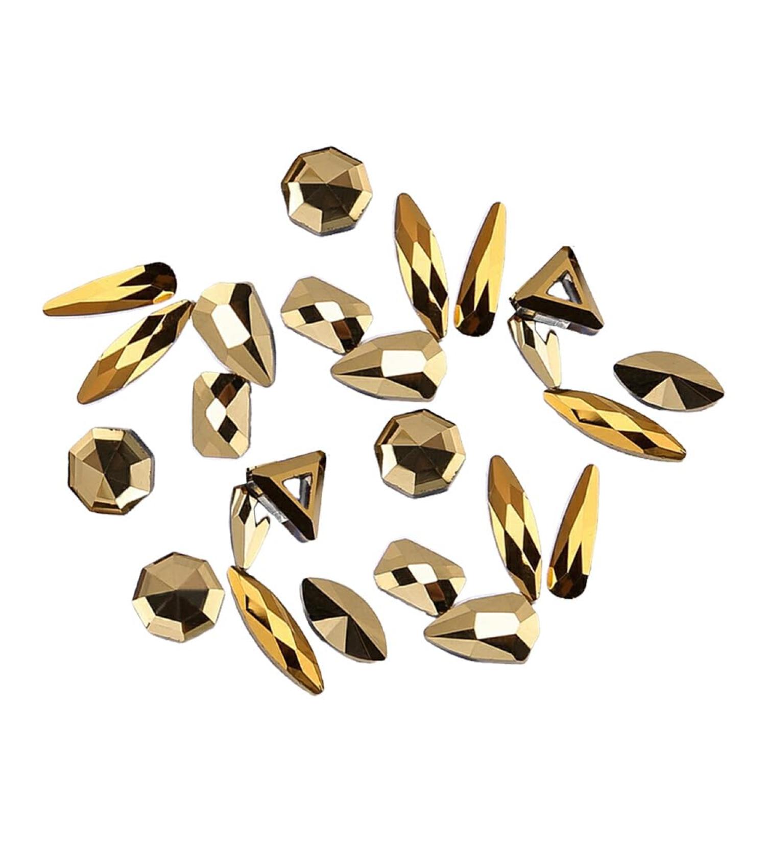 dijiusidy 50 Pieces Glass Crystal Set Eye-catching Personalized Nail Art Rhinestones DIY Handcraft Manicure Accessories for Card Making Gold - Buy Online on GoSupps.com