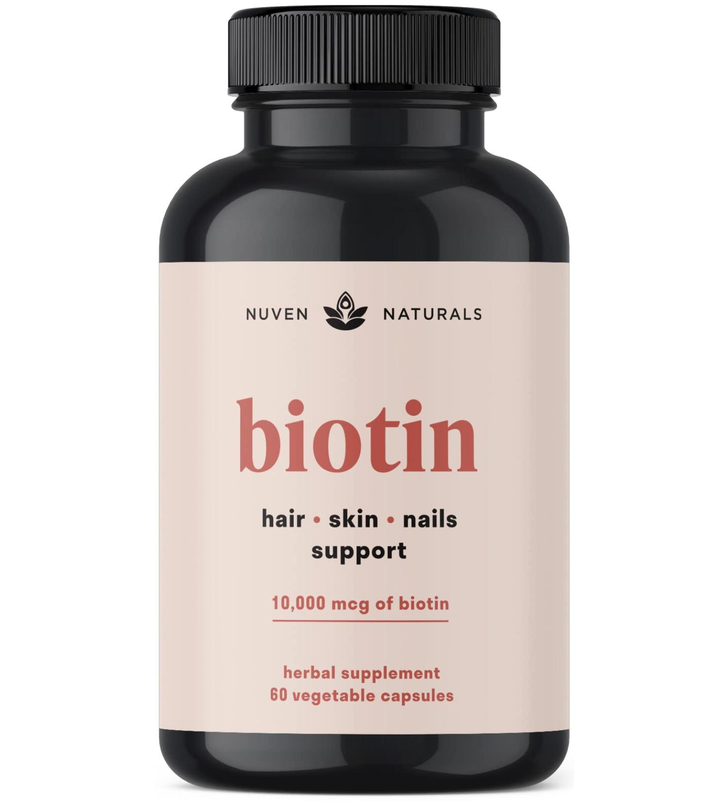 Biotin 10000mcg with Vitamins & Adaptogens for Hair Growth - 60 Capsules - Buy Online on GoSupps.com