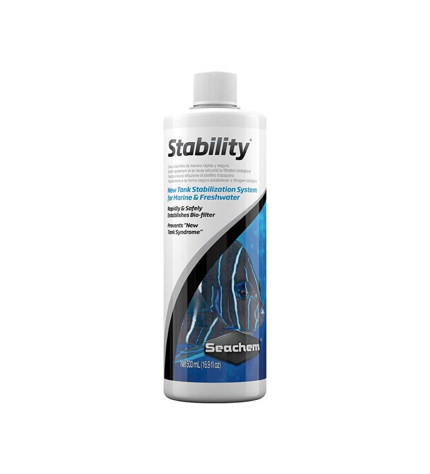 Seachem Stability Fish Tank Stabilizer 500ml - Freshwater & Marine Aquarium Solution - Buy Online on GoSupps.com