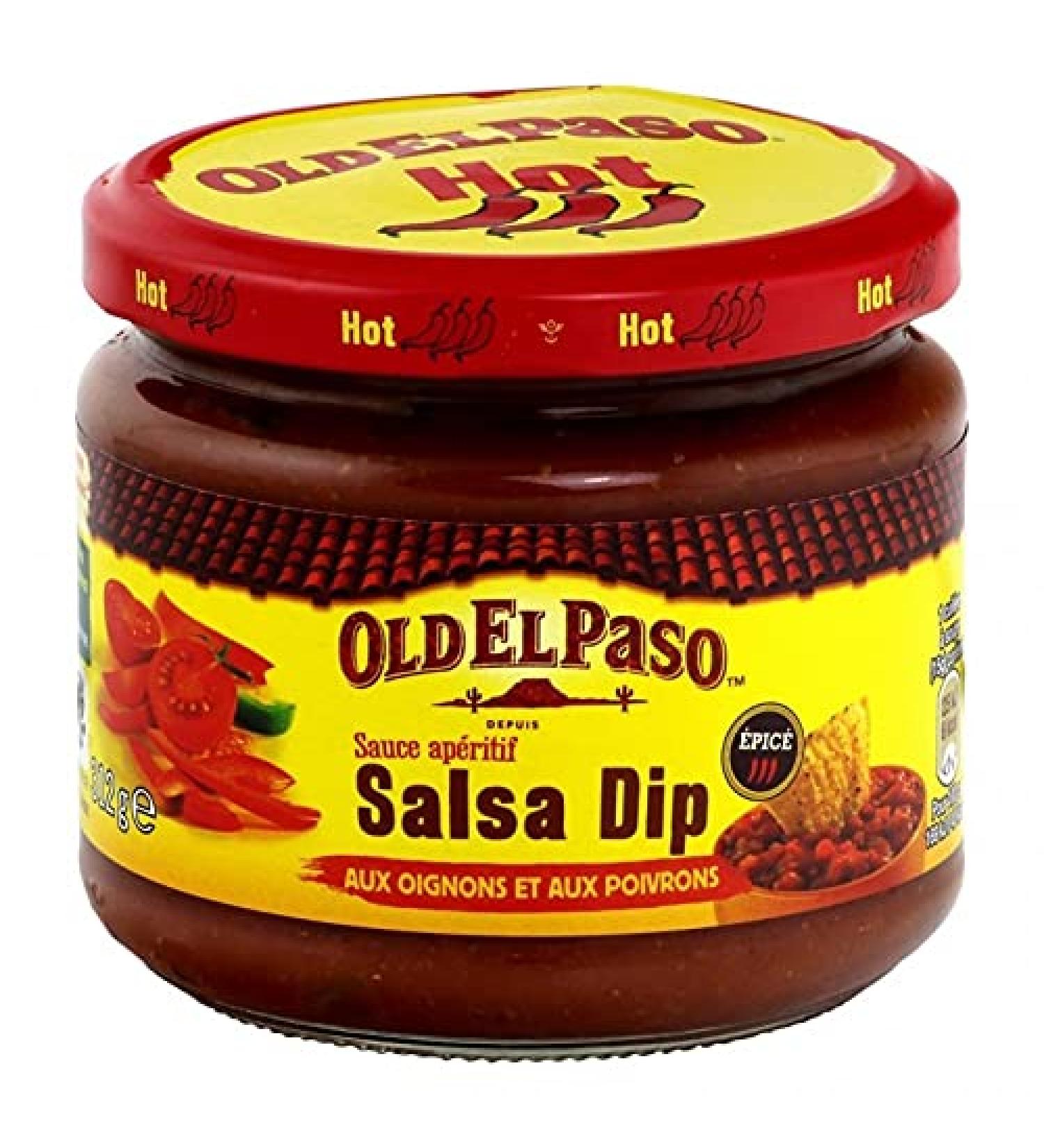 Old El Paso Spicy Onion and Pepper Salsa Dip Appetizer Sauce 312g (Pack of 4)