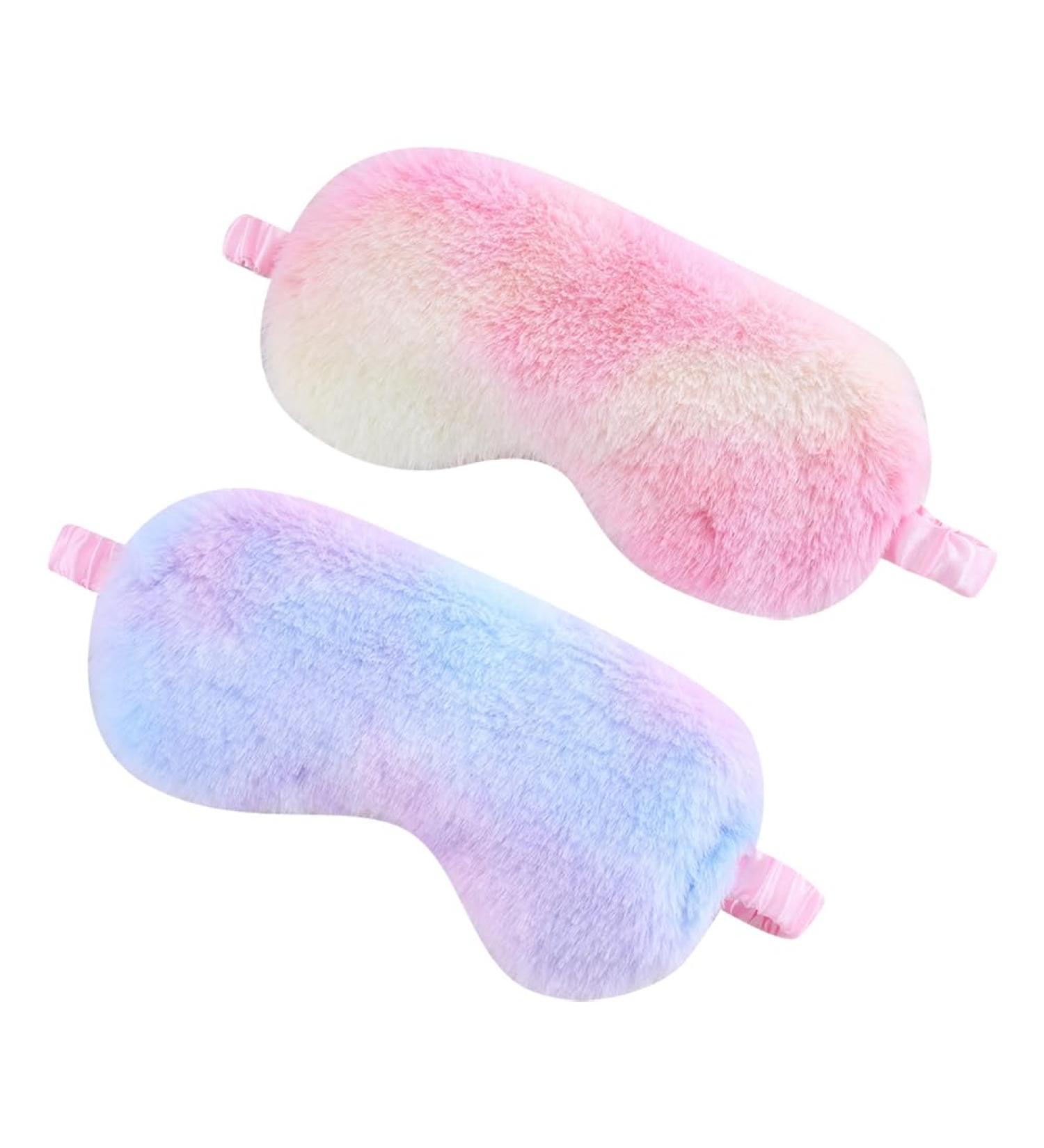 2 Pcs Plush Sleep Eye Masks for Kids & Adults - Soft Comfortable Blindfolds & Cute Eye Shades for Girls & Women - Buy Online on GoSupps.com