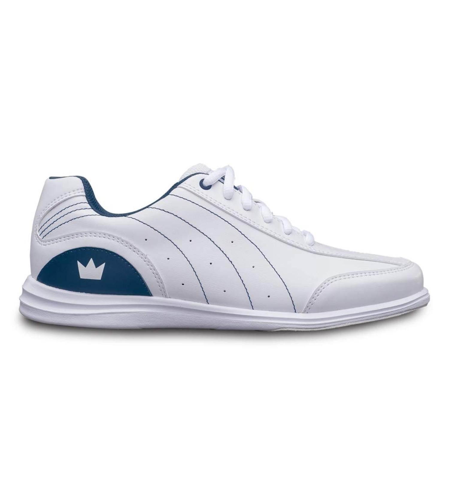 Brunswick Ladies Mystic Bowling Shoes- White/Navy Wide White/Navy 8