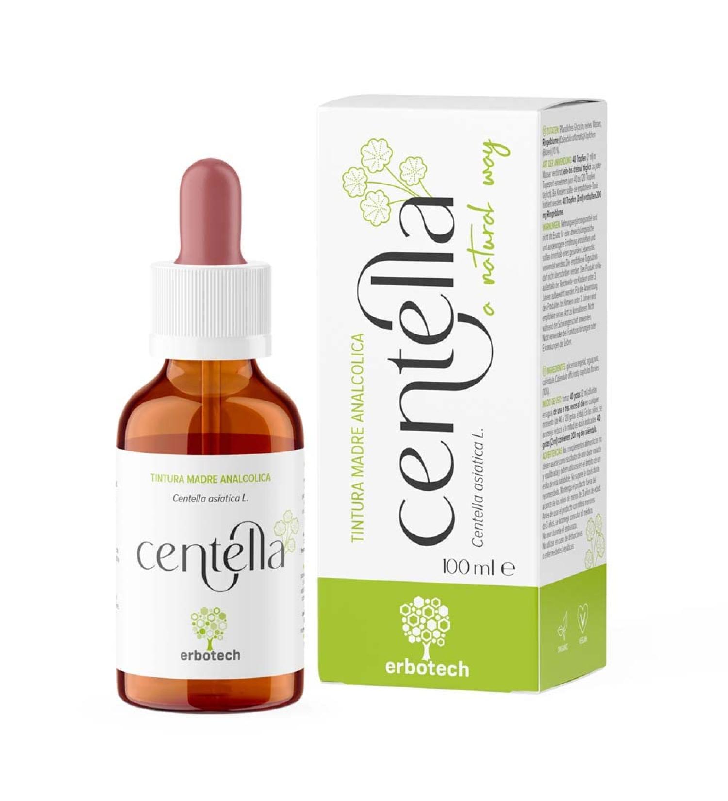 ERBOTECH Teinture M re de Centella Teinture M re Sans Alcool Goutte Diluer dans l Eau V g talien Non D riv de Plantes OGM Made in Italy 100 ml - Buy Online on GoSupps.com