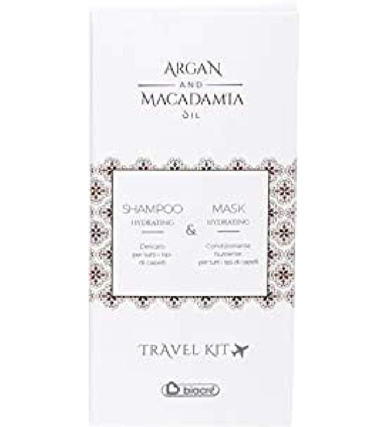 Biacr Argan and Macadamia Travel Kit 100ml Hydrating Shampoo and 100ml Hydrating Mask 200 ml