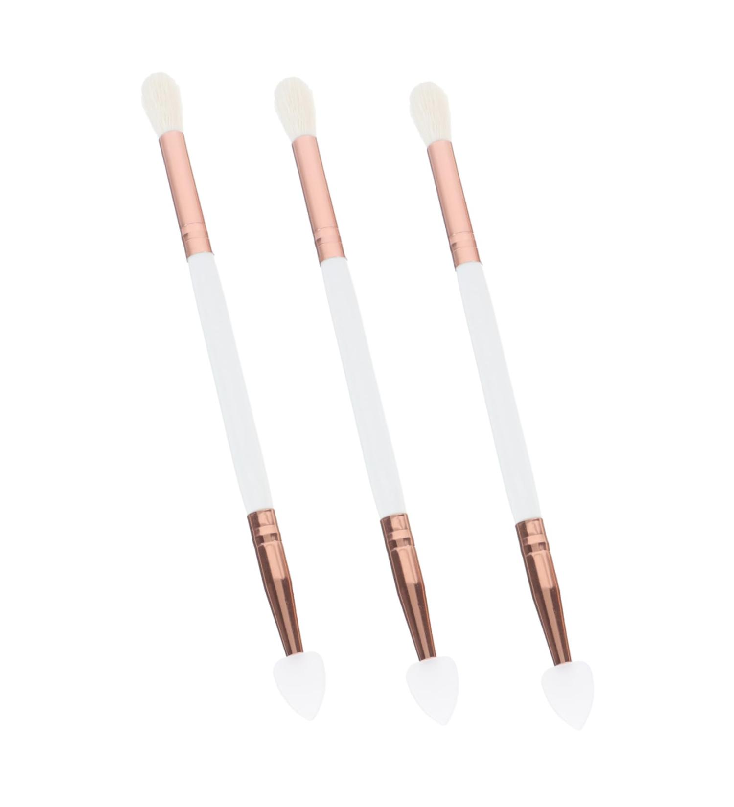Healeved 3pcs Eye Shadow Brush Double Headed Eyeshadow Makeup Brush Multipurpose Tool Makeupset Wooden Handle - Buy Online on GoSupps.com