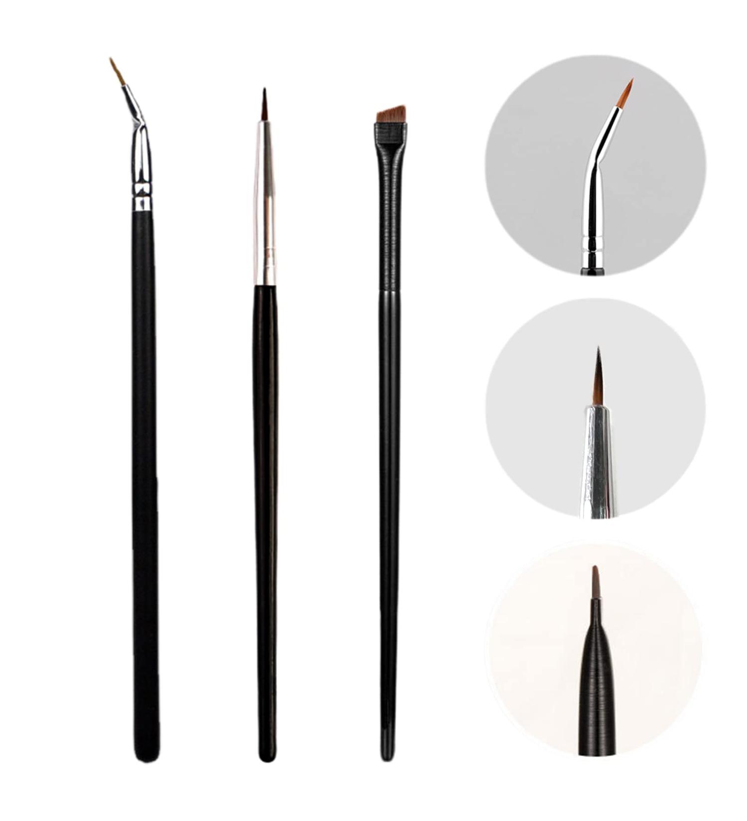 3PCS Erinde Eye Makeup Gel Eyeliner Brushes Set - Fine Angled, Ultra Fine Bent, Angled Eye Define Brushes - Synthetic Bristles Makeup Tool Kit - Buy Online on GoSupps.com