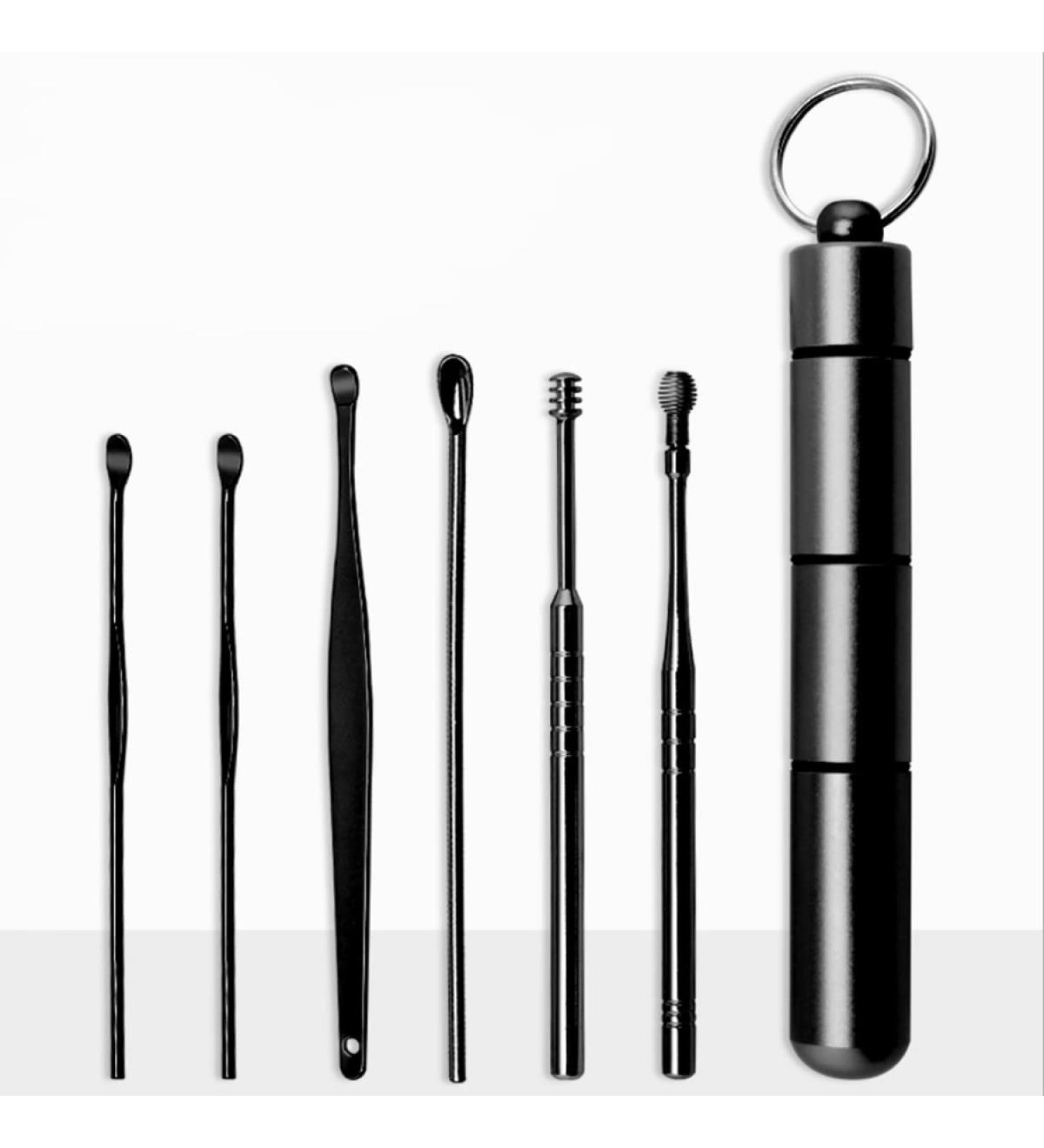 Lletfun Ear Wax Removal Tool Portable with Key Chain Box - Black - Buy Online on GoSupps.com