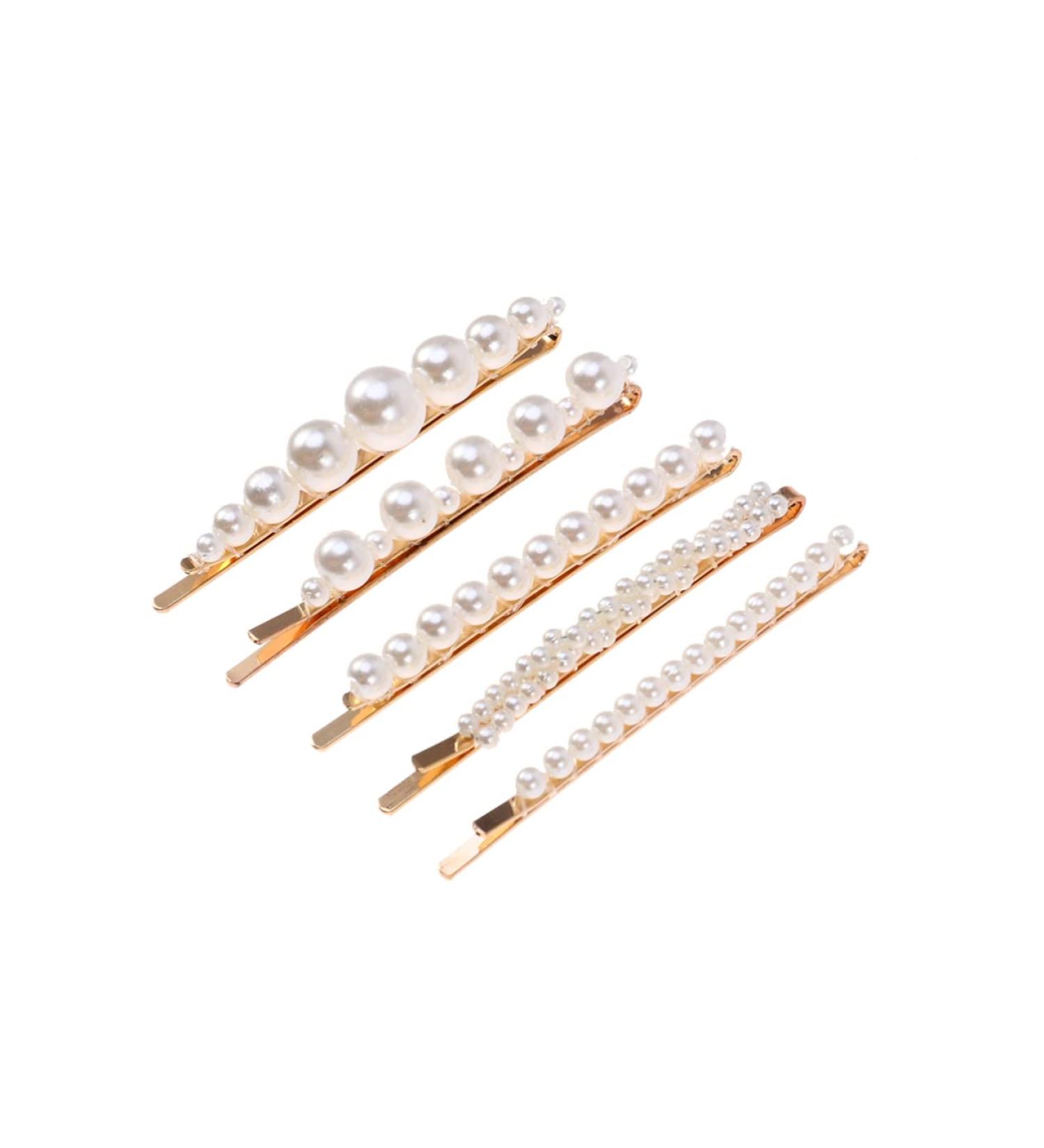 Beaupretty Hair Set bridal pearl hairpiece white pearl jewelry flower hairpins hair clips pearl barrette ties hair for women girls barrettes for women bride European and American Clips - Buy Online on GoSupps.com