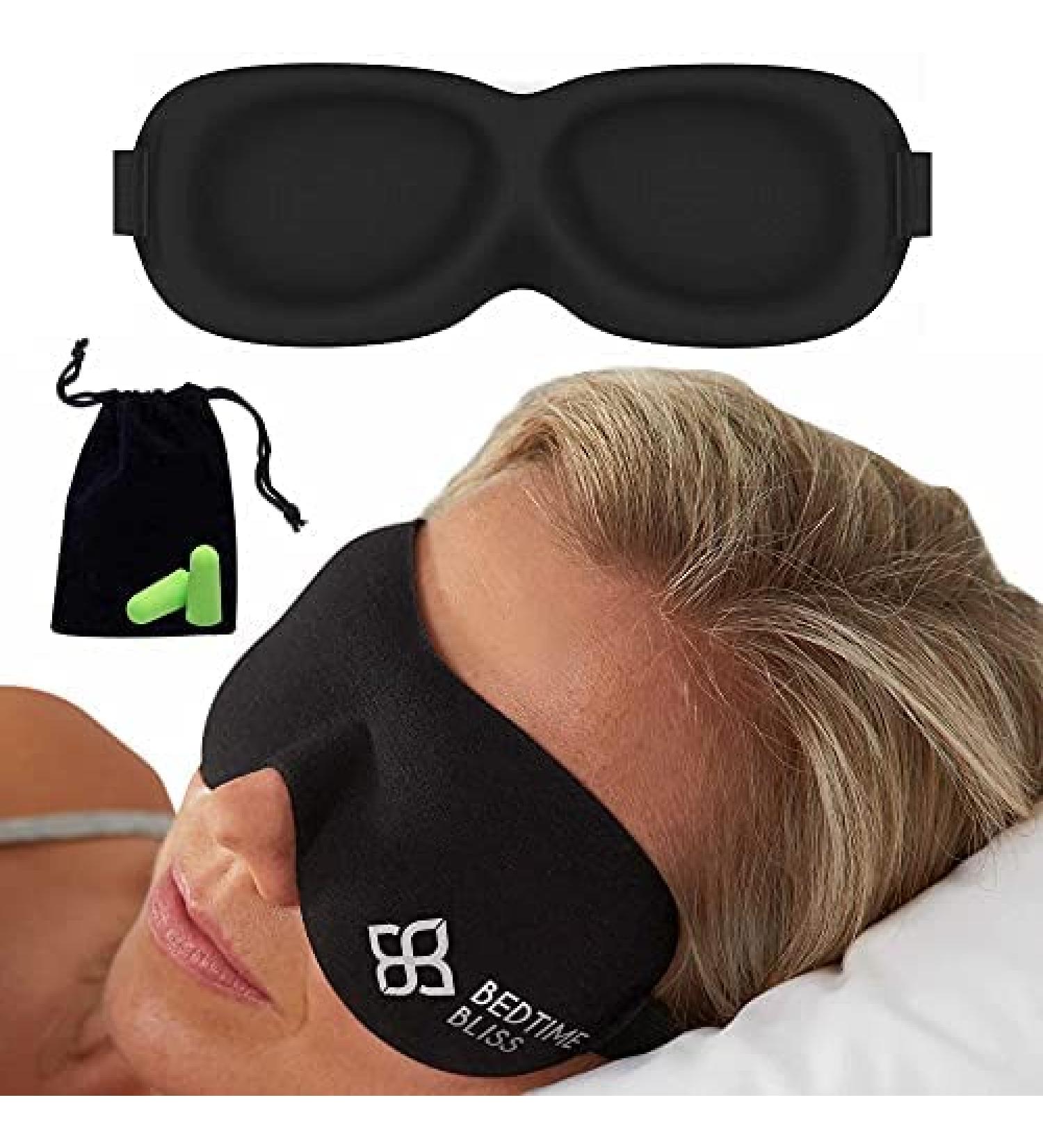 Luxury Blackout Contoured Sleep Mask Set for Men and Women - Includes Carry Pouch and Ear Plugs (No Scent) - Buy Online on GoSupps.com