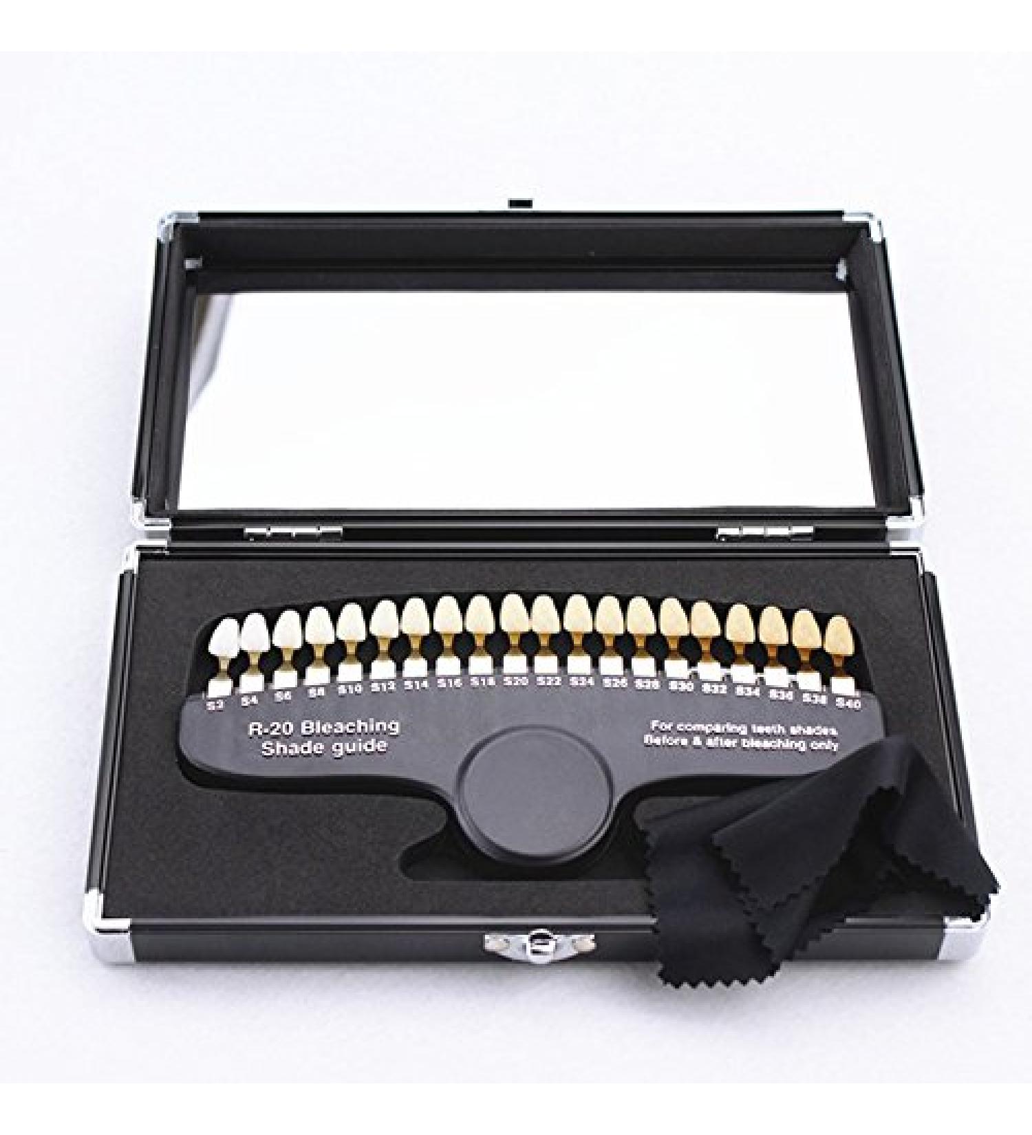 NSKI 20 Colors Dental Whitening 3D Shade Guide with Mirror | Professional Cold Light Tooth Whitening Tool - International Shipping - Buy Online on GoSupps.com