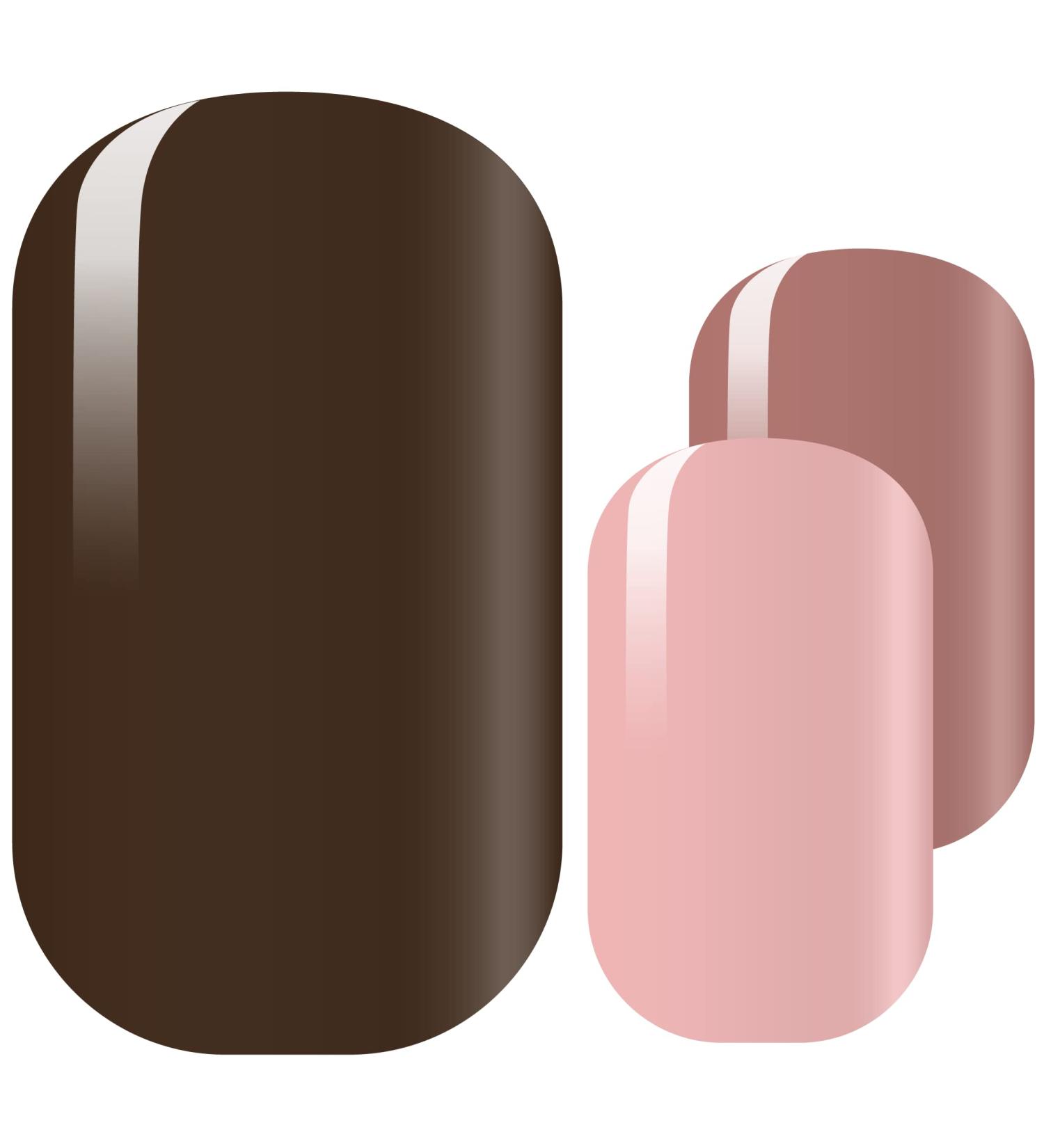 Avoa Beauty Nail Film - Stoned Gradient Stone Colors | Long-Lasting Self-Adhesive Nail Wraps - Pink Brown Beige Multi-Colored Design - Buy Online on GoSupps.com