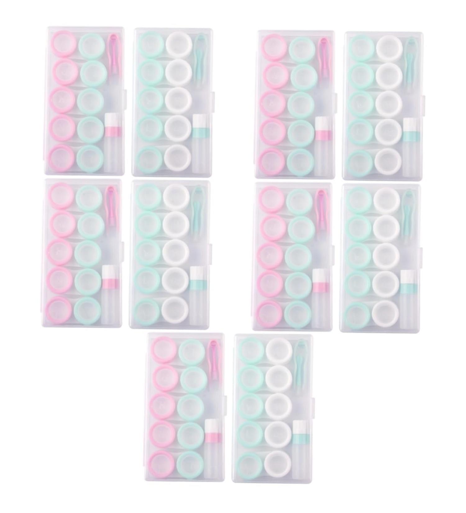 Solustrie 10-Sentence Storage Box for Colored Contact Lenses | Travel Case & Container | Eye Contact Lens Housing with Tweezers - Macaron Style - Buy Online on GoSupps.com