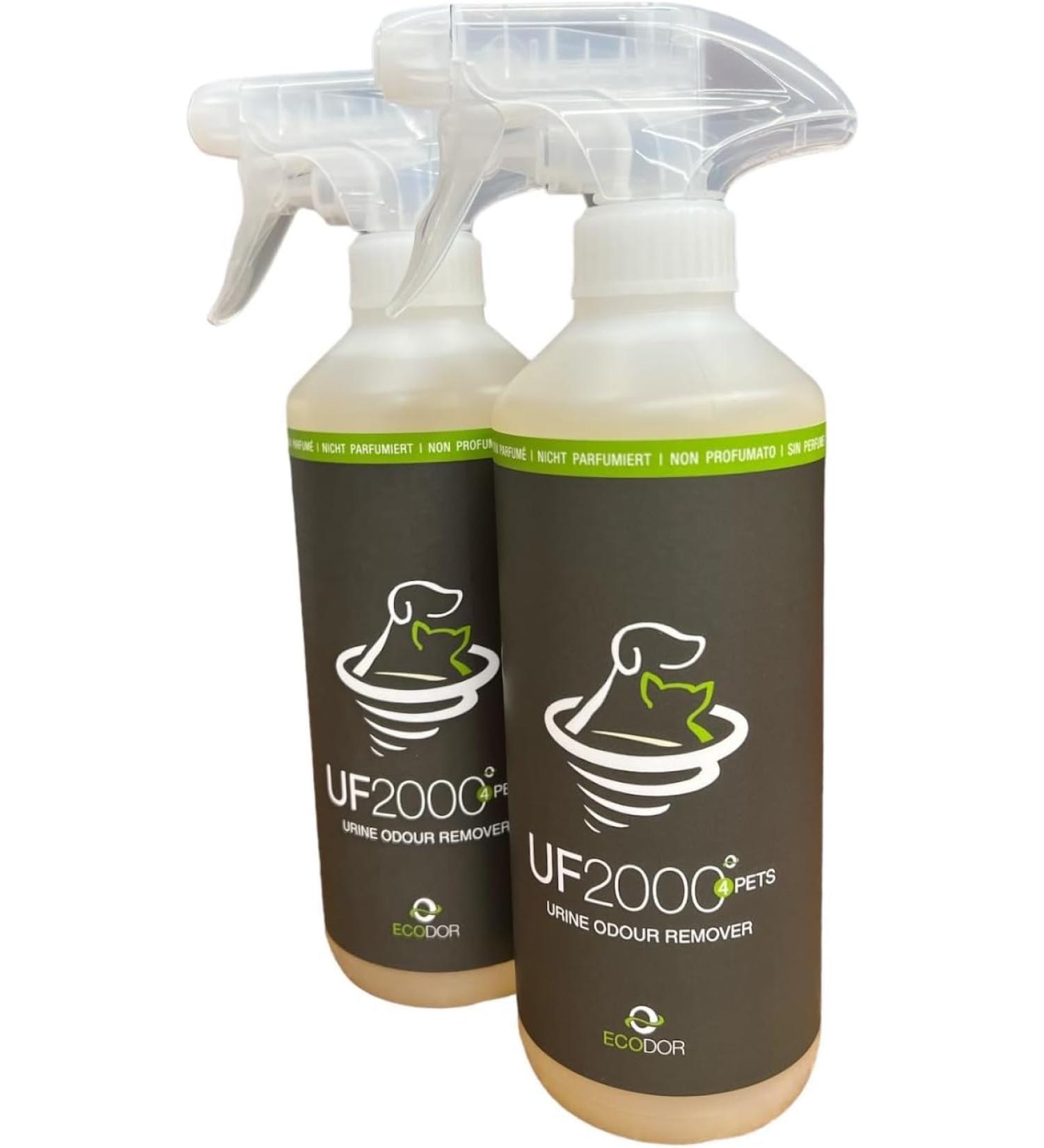 Buy Ecodor UF2000 4Pets Urine Odor Neutralizers Duo Pack (2x 500ml) - 100% Organic Powerful Formula for Dogs Cats & Small Animals - Buy Online on GoSupps.com
