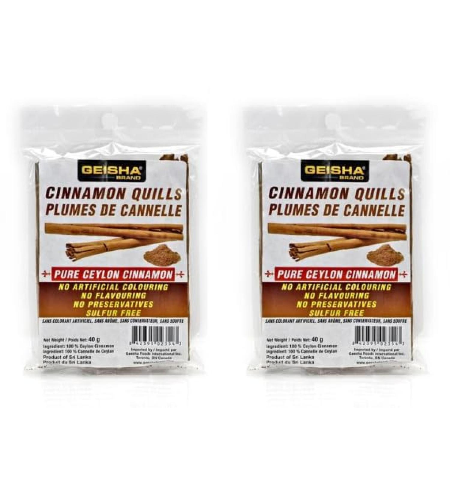 GEISHA Pure Ceylon Cinnamon Sticks/Quills (2 PACK - 80g)
