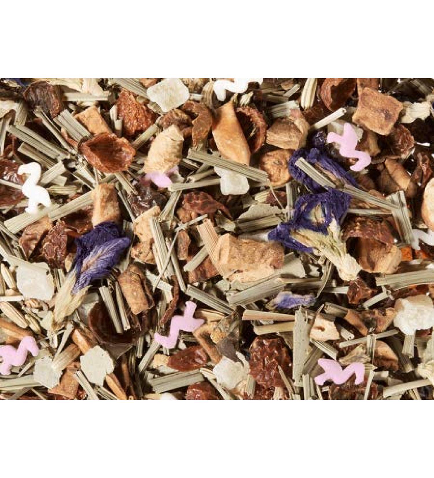 Herbal tea mixture flamingo paradise strawberryelderbasil note flavored 1kg