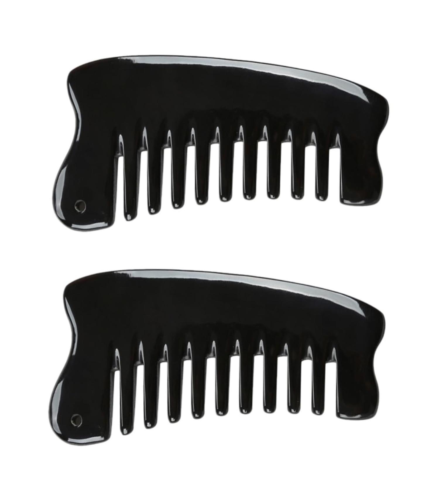 Beavorty 2pi ces Peigne De Massage Corne De B uf Naturelle Outil Multifonctionnel Pour Massage Du Chevelu Pour Hommes Et Femmes La Casse Des Cheveux Et Apaise Le 11x6.5cmx2pcs noirx2pcs - Buy Online on GoSupps.com