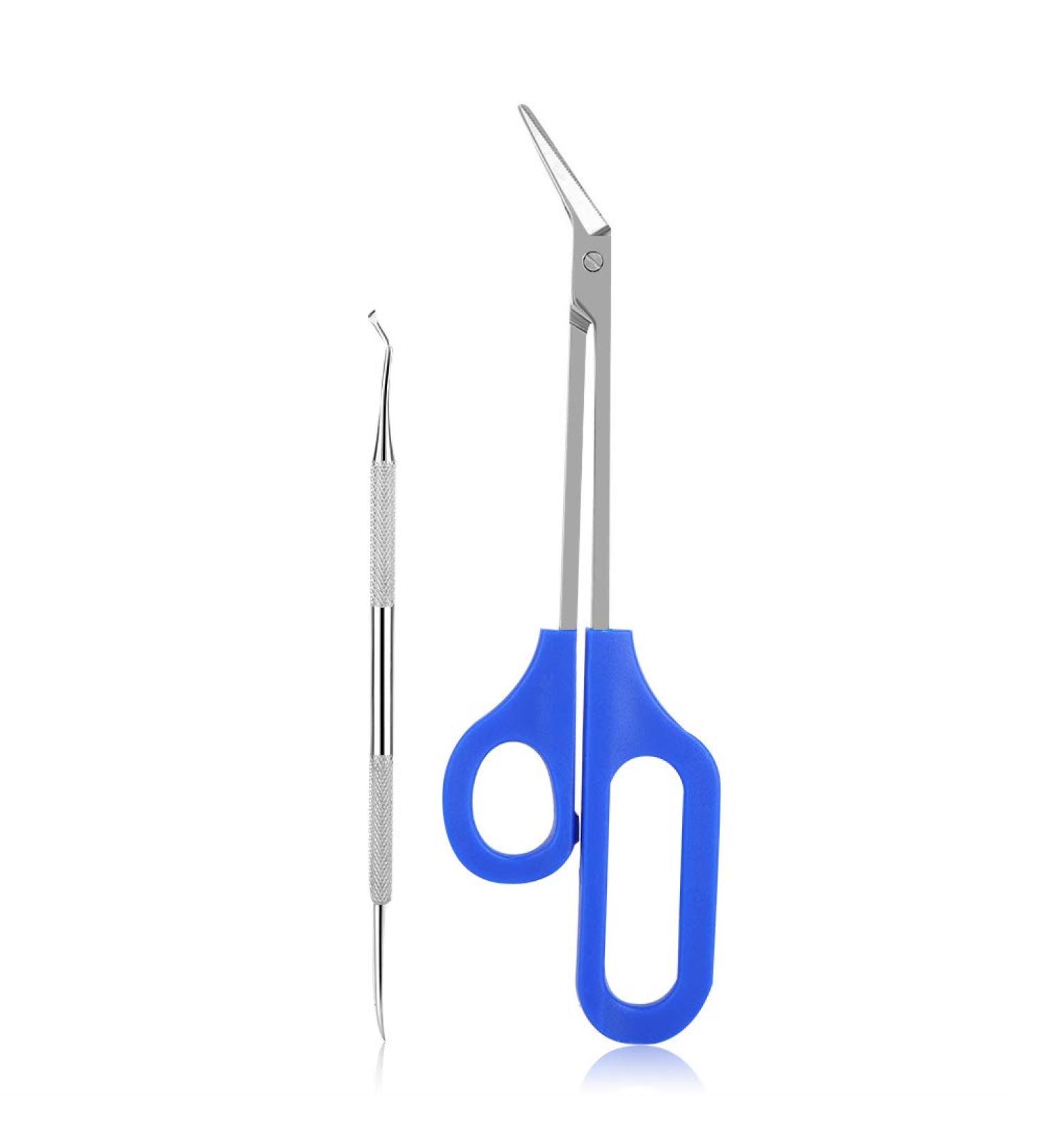 Long Handled Toenail Scissors Clippers Perfect for Thick Toe Nails Easy Reach Handle Unique Design Ergonomic Cuticle Scissor Ingrown Toenail File - Buy Online on GoSupps.com