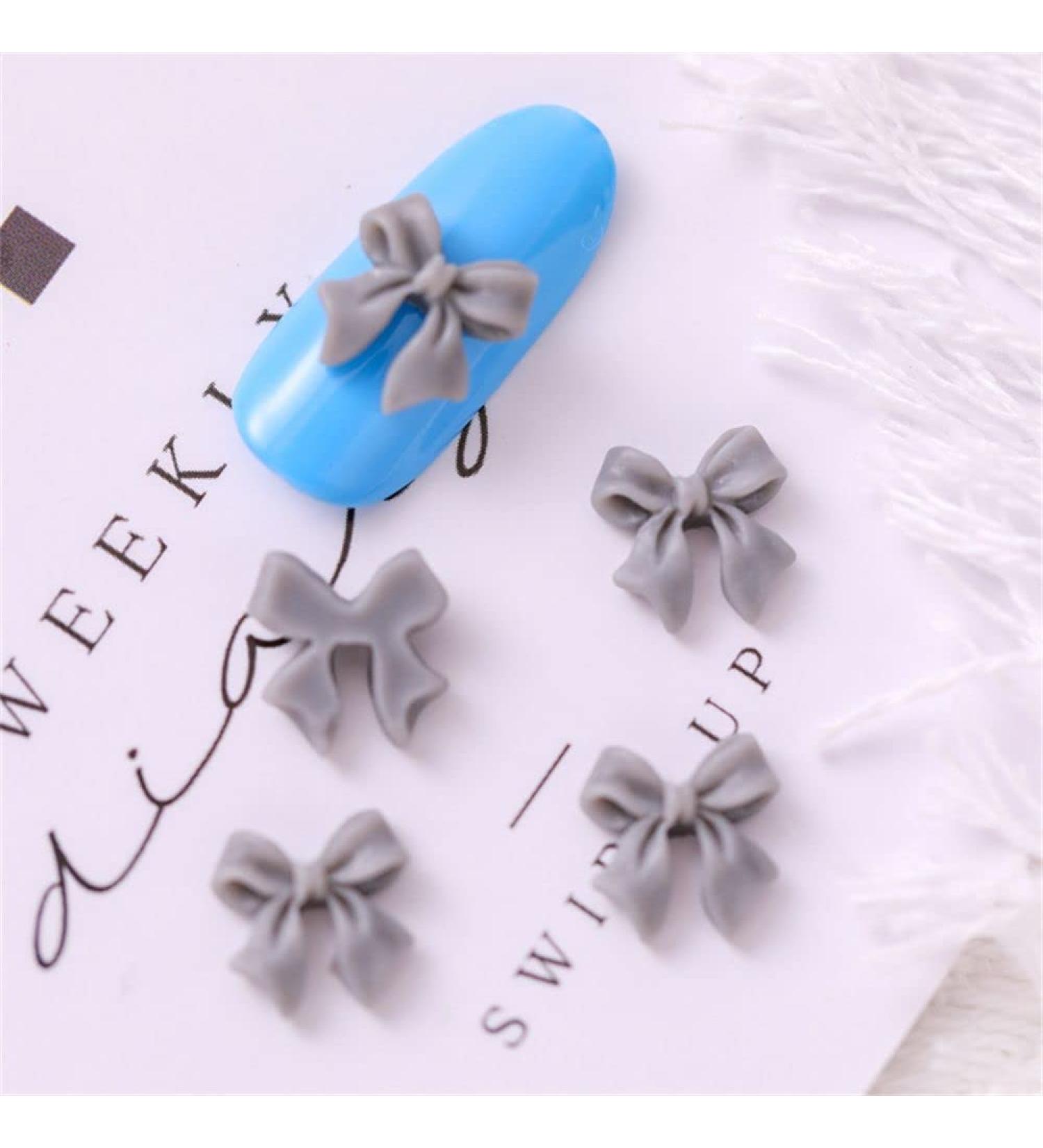 & Health Resin Nail Jewelry Ornaments Rhinestone Nail Art Mini Bow Nail Jewelry Nail Art Decorations Nail Bow Ties Manicure Accessories(grey) - Buy Online on GoSupps.com