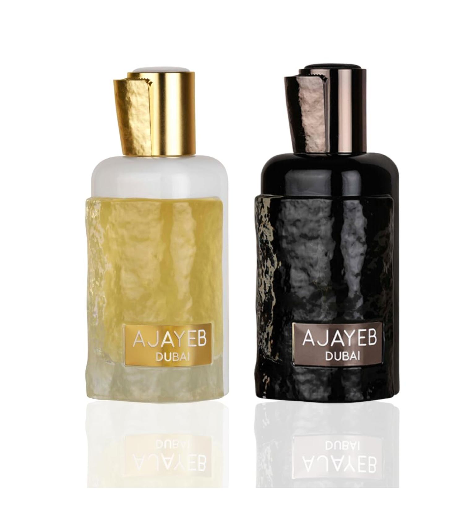 Lattafa Ajayeb for Unisex 2 Piece Eau de Parfum Gift Set (Dubai for Men + Dubai Potrait for Women) 3.4 Ounce/100 ml each Fruity 3.4 Fl Oz (Pack of 2) - Buy Online on GoSupps.com