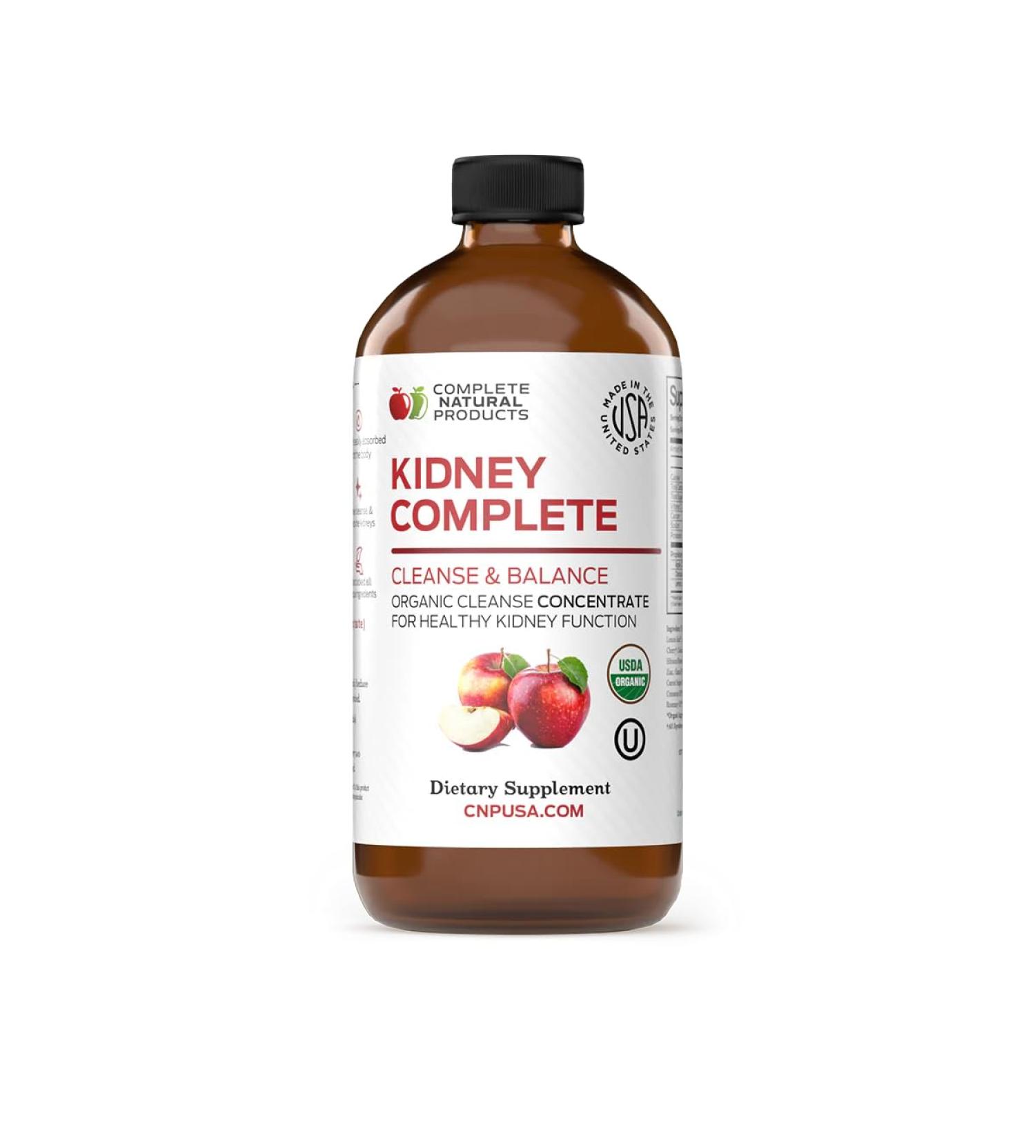 Complete Natural Kidney Support - Liquid Dietary Supplement with Apple Cider Vinegar Lemon & Organic Ingredients - 12oz Detox & Cleanse - Buy Online on GoSupps.com