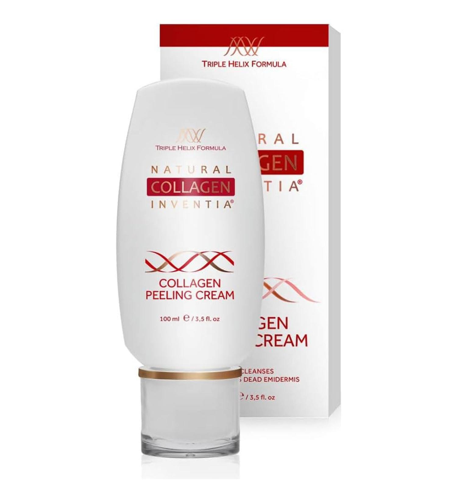 Natural Collages Inventia Collagen Creme Peeling 100ml - Moisturizing & Regenerating Face Peeling with Aloe Avocado Extract & Vitamin E - Buy Online on GoSupps.com