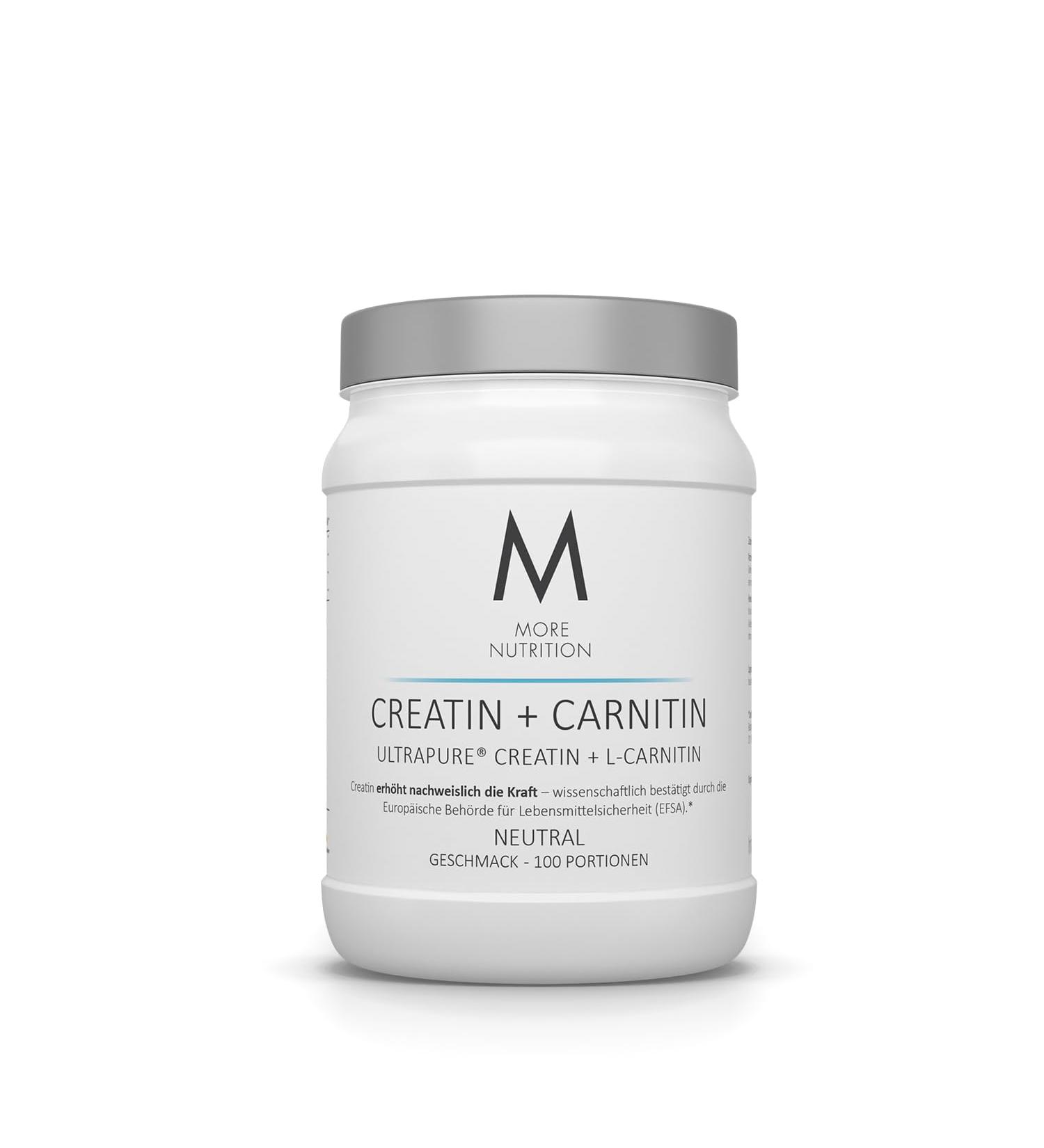 MORE Creatine + Carnitine 500g - Natural Creatine Monohydrate Powder for Enhanced Performance | International Shipping Available - Buy Online on GoSupps.com