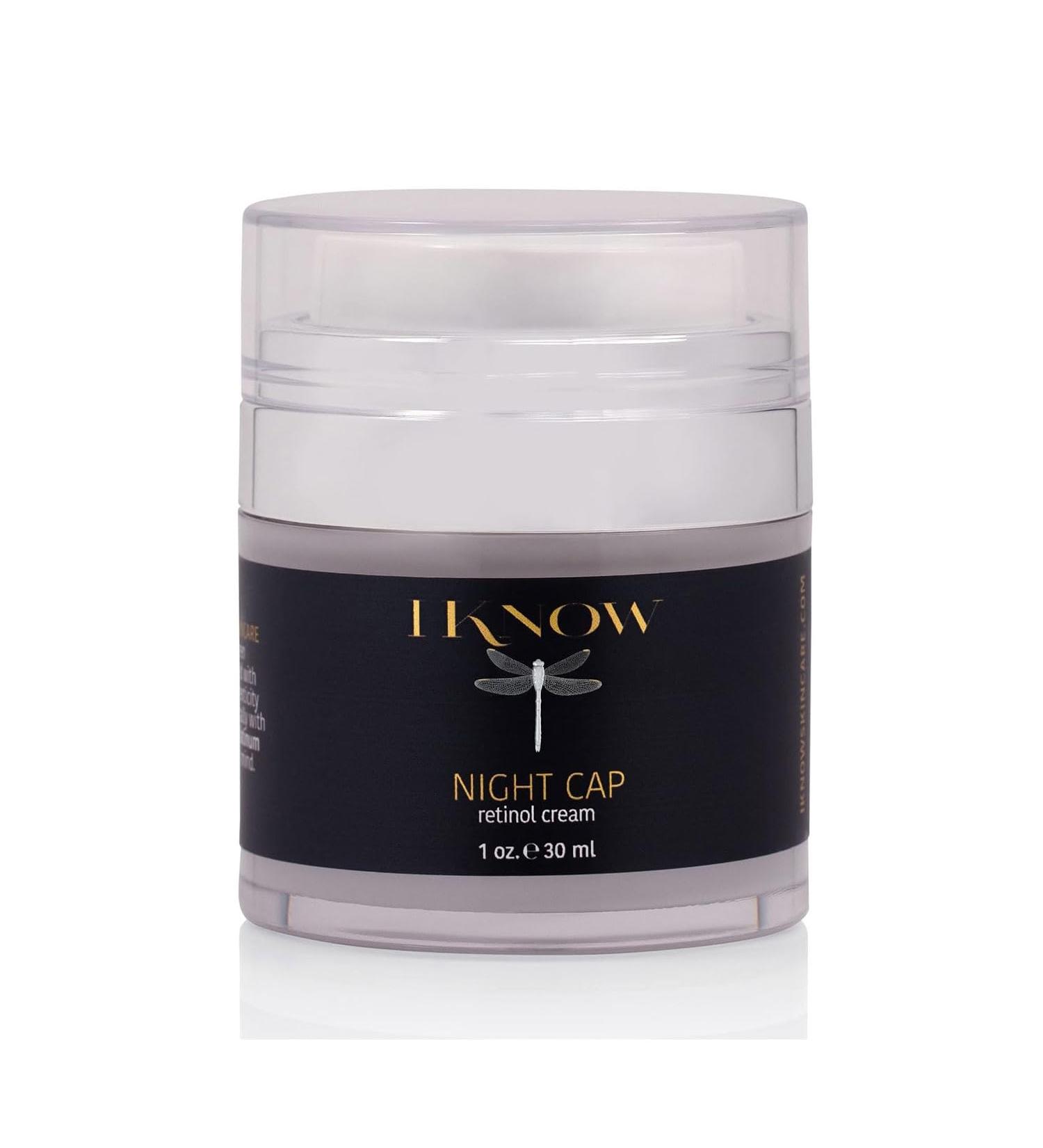 IKNOW NIGHT CAP Retinol Cream - Pro-Aging Night Cream for Wrinkle Reduction & Skin Rejuvenation (1oz) - Hydrating Overnight Moisturizer for Youthful Skin - Buy Online on GoSupps.com