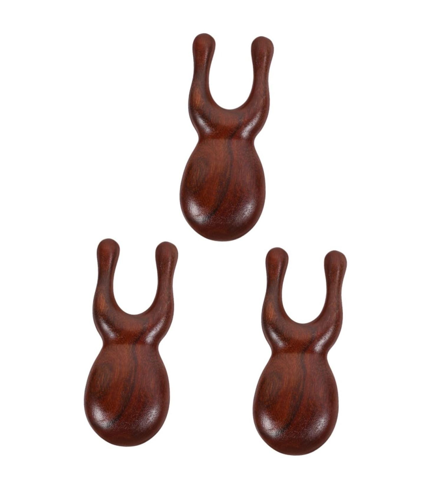 Magiclulu 3-Piece Wooden Nasal Scraper Set - Handheld Travel Tool for Natural Healthcare | Small Sandalwood Massage Device 9.00x3.50x1.50cm - Buy Online on GoSupps.com