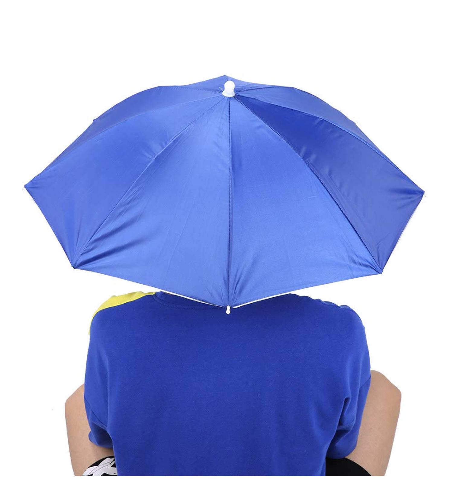 Outdoor Rain Umbrella Hat - 25.3-Inch UV Protection Cap for Fishing Camping & Hunting - Hands-Free Shield (Royal Blue) - Buy Online on GoSupps.com