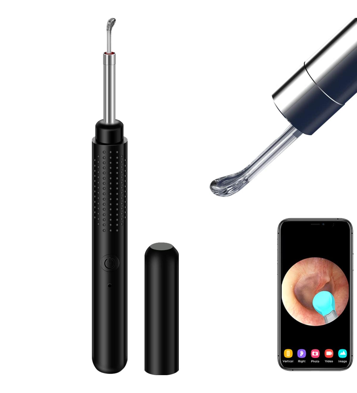 XIMGirl Ear Wax Removal Tool with Camera - 1080p Wireless Ear Cleaner Kit with Light & 12 Silicone Tips - Compatible with iPad & Android (Black) - Buy Online on GoSupps.com