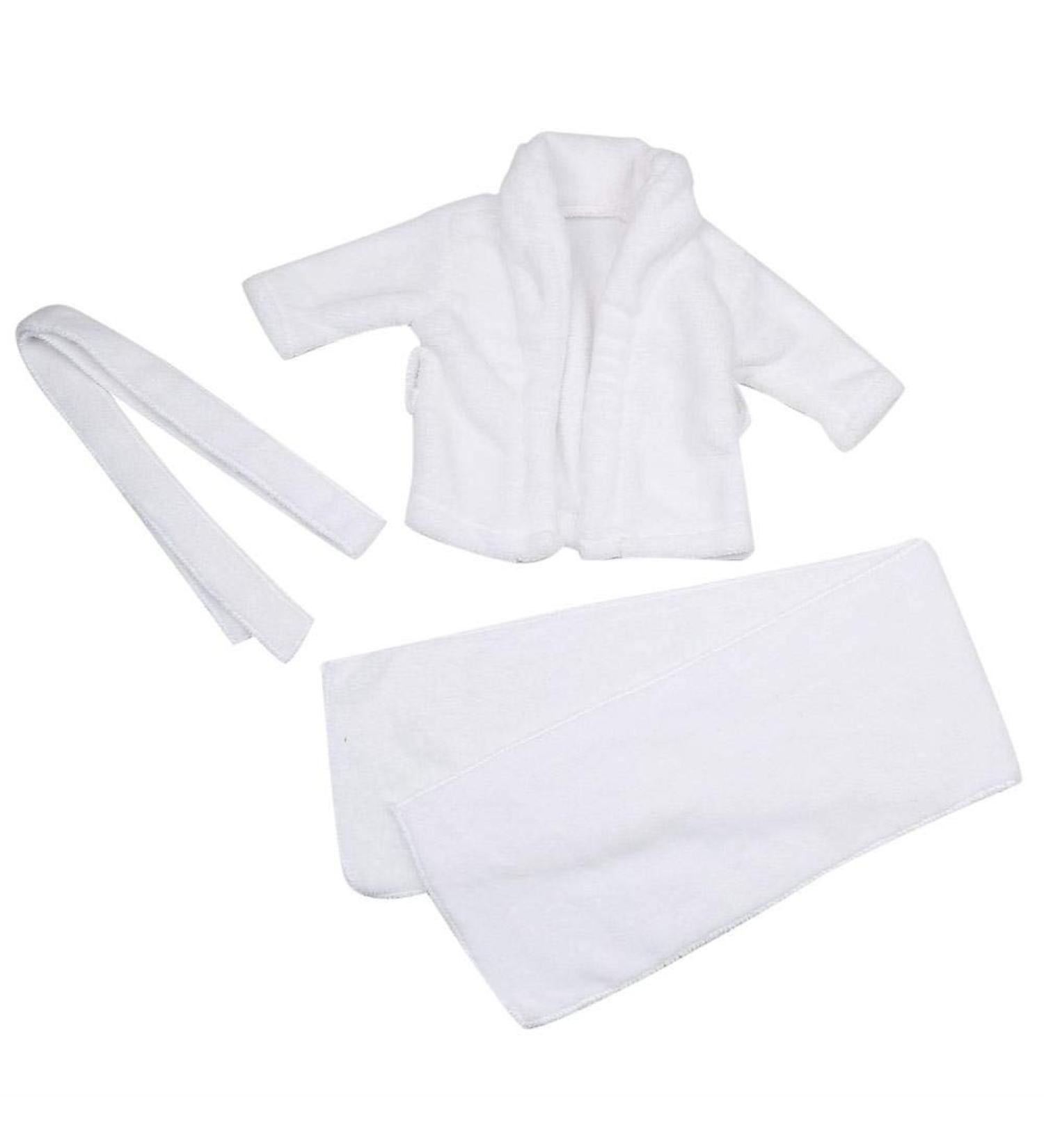 Zerodis Baby Bathrobe Towel Set - Soft Cotton White Photography Props for 3-6 Months | Colorful Swaddle & Costume Accessories - Buy Online on GoSupps.com