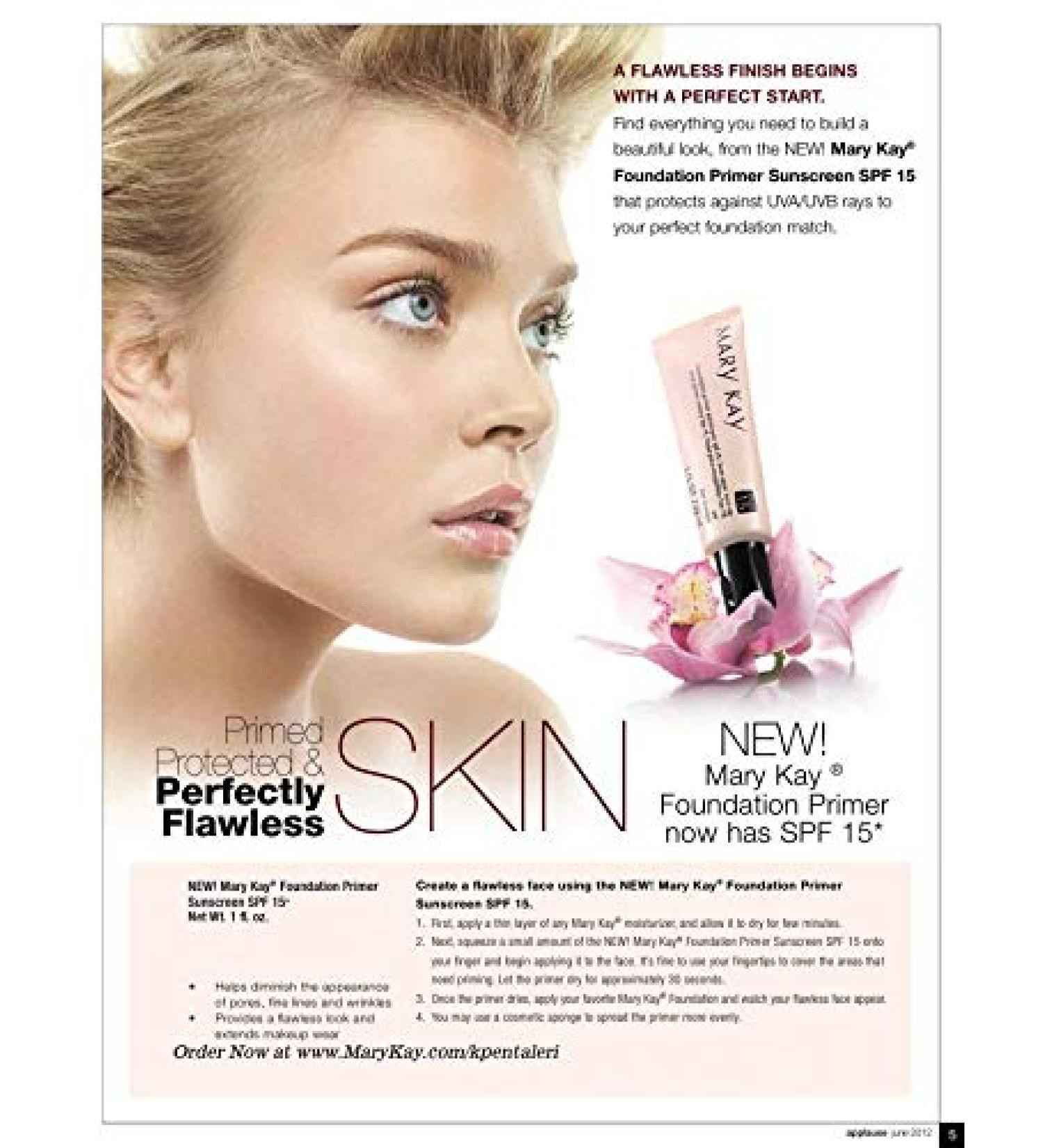 Mary Kay Foundation Primer Sun Screen Broad Spectrum spf 15
