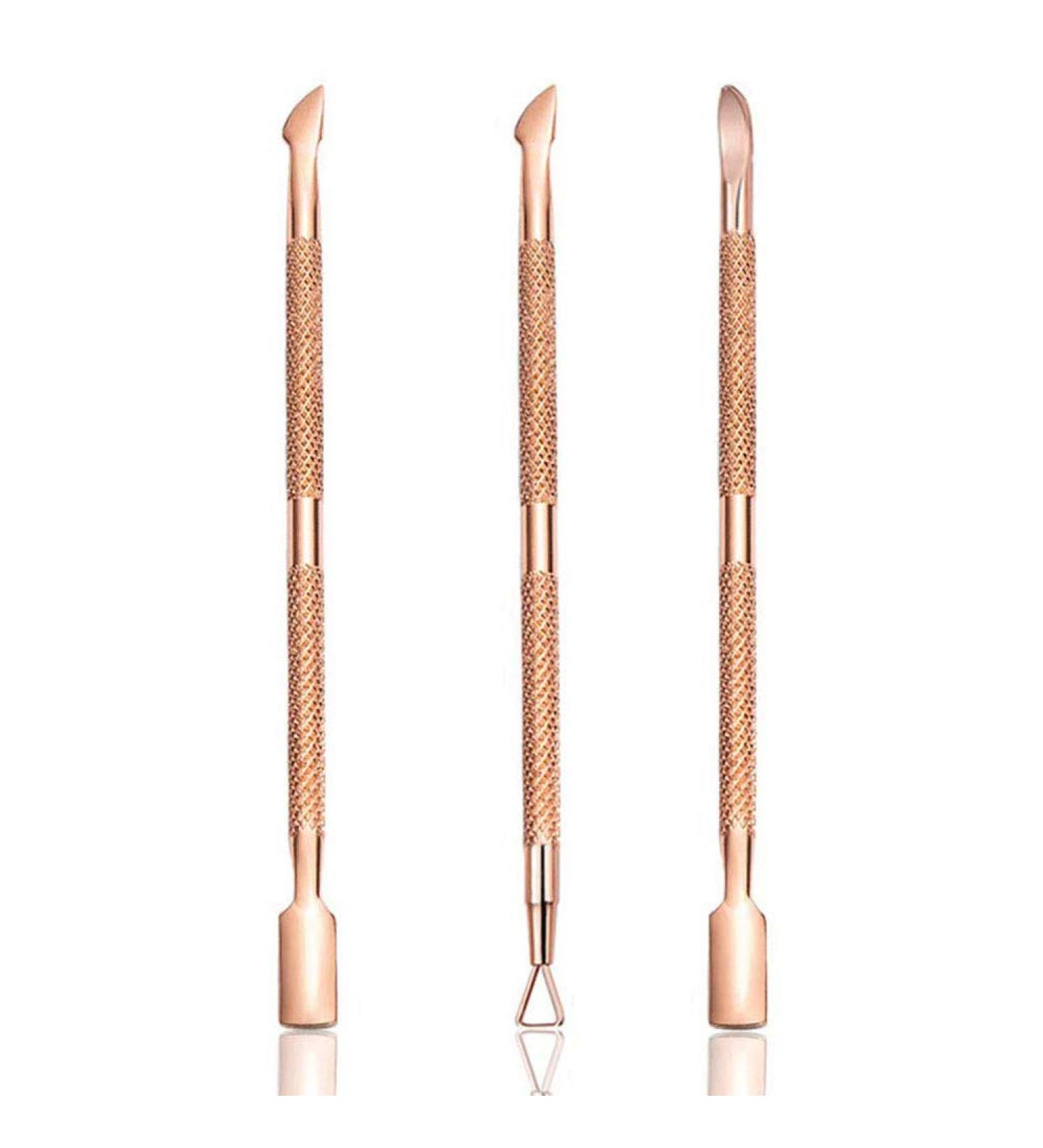 Professional Stainless Steel Cuticle Pusher and Cutter Set - 3 Pcs for Dead Skin Nail Cleaner, Pedicure & Manicure Tools - Buy Online on GoSupps.com