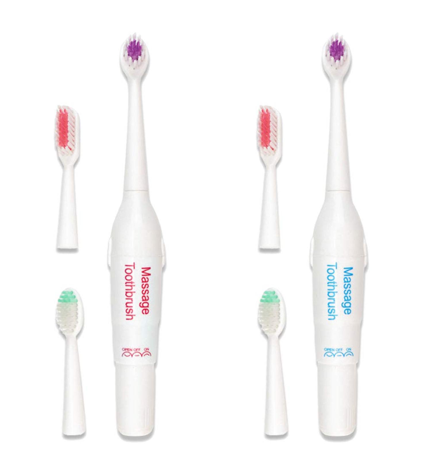 Adult Electric Massage Toothbrush 3 Head Replacement Battery Operated Portable Toothbrush for Boys | International Shipping Available - Buy Online on GoSupps.com